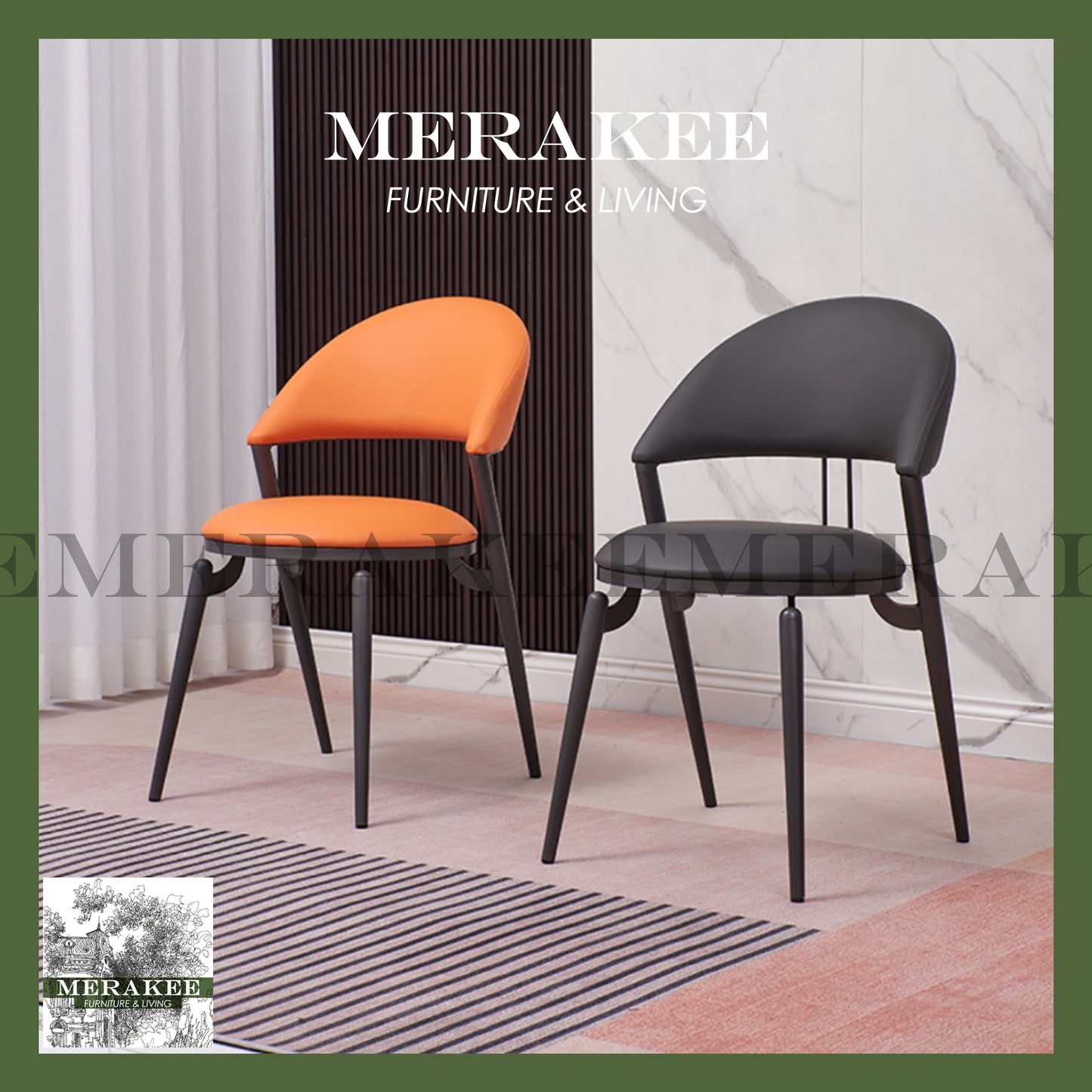 MERAKEE Dining Chair PU Leather Dining Room Furniture YZ02