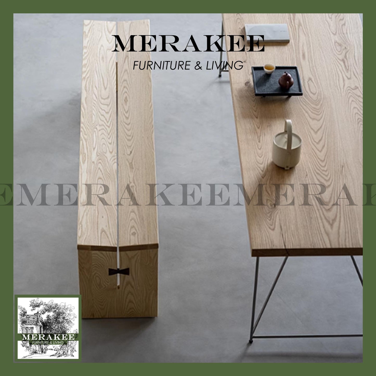 MERAKEE Dining Bench Solid Wood Dining Room Furniture B35
