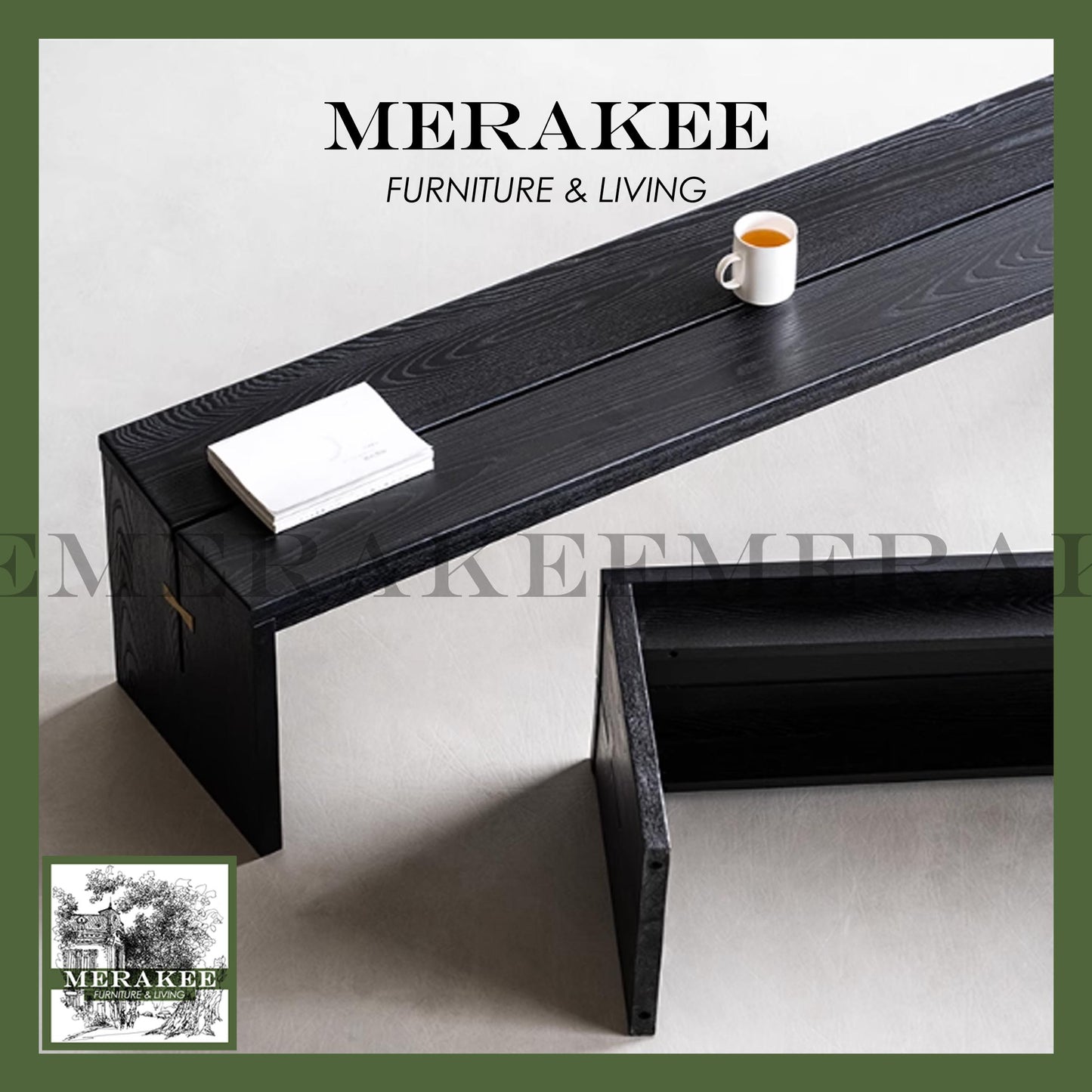 MERAKEE Dining Bench Solid Wood Dining Room Furniture B35