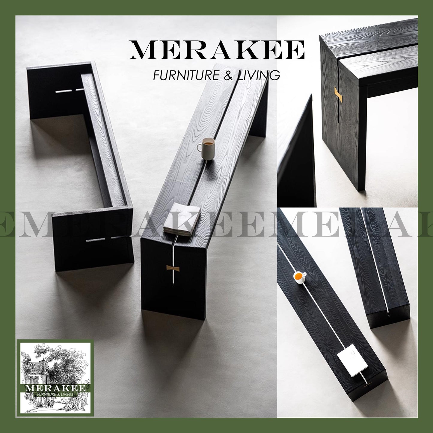 MERAKEE Dining Bench Solid Wood Dining Room Furniture B35