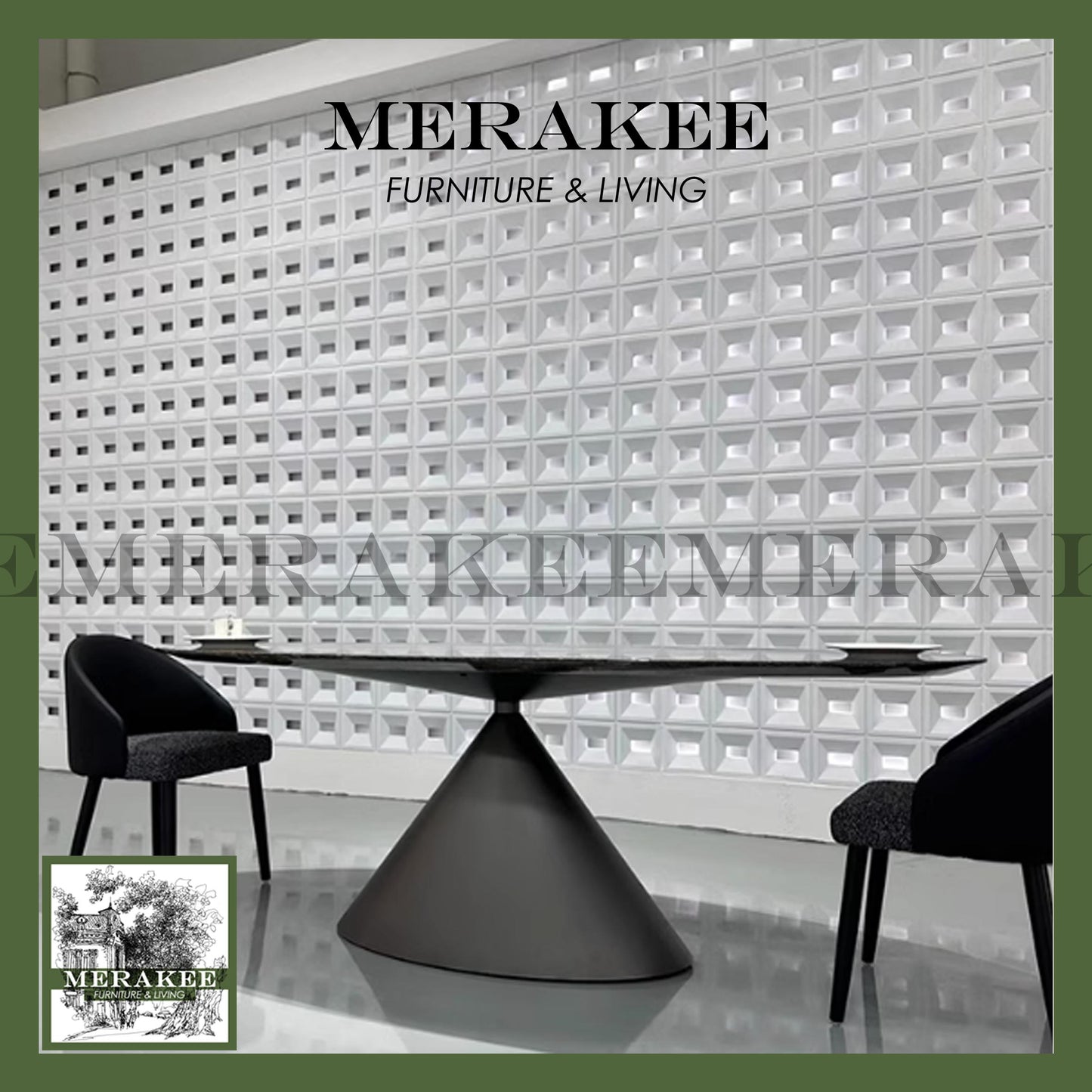 MERAKEE Sintered Stone Dining Table Customization Color Tabletop Carbon Steel/Stainless Steel Titanium Black/Grey/Silver Leg Dining Room Furniture PV60
