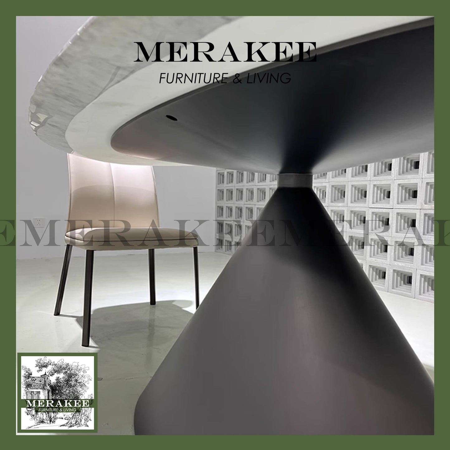 MERAKEE Sintered Stone Dining Table Customization Color Tabletop Carbon Steel/Stainless Steel Titanium Black/Grey/Silver Leg Dining Room Furniture PV60
