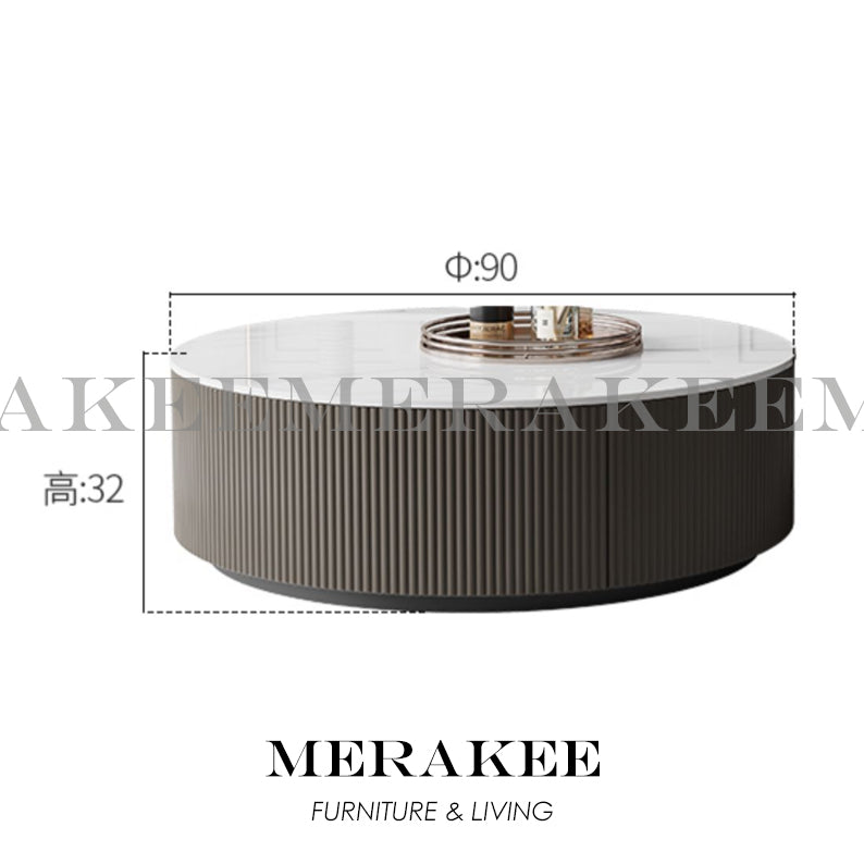 MERAKEE Marble Like Sintered Stone TV Console Cabinet Coffee Table Set Living Room Furniture DS768