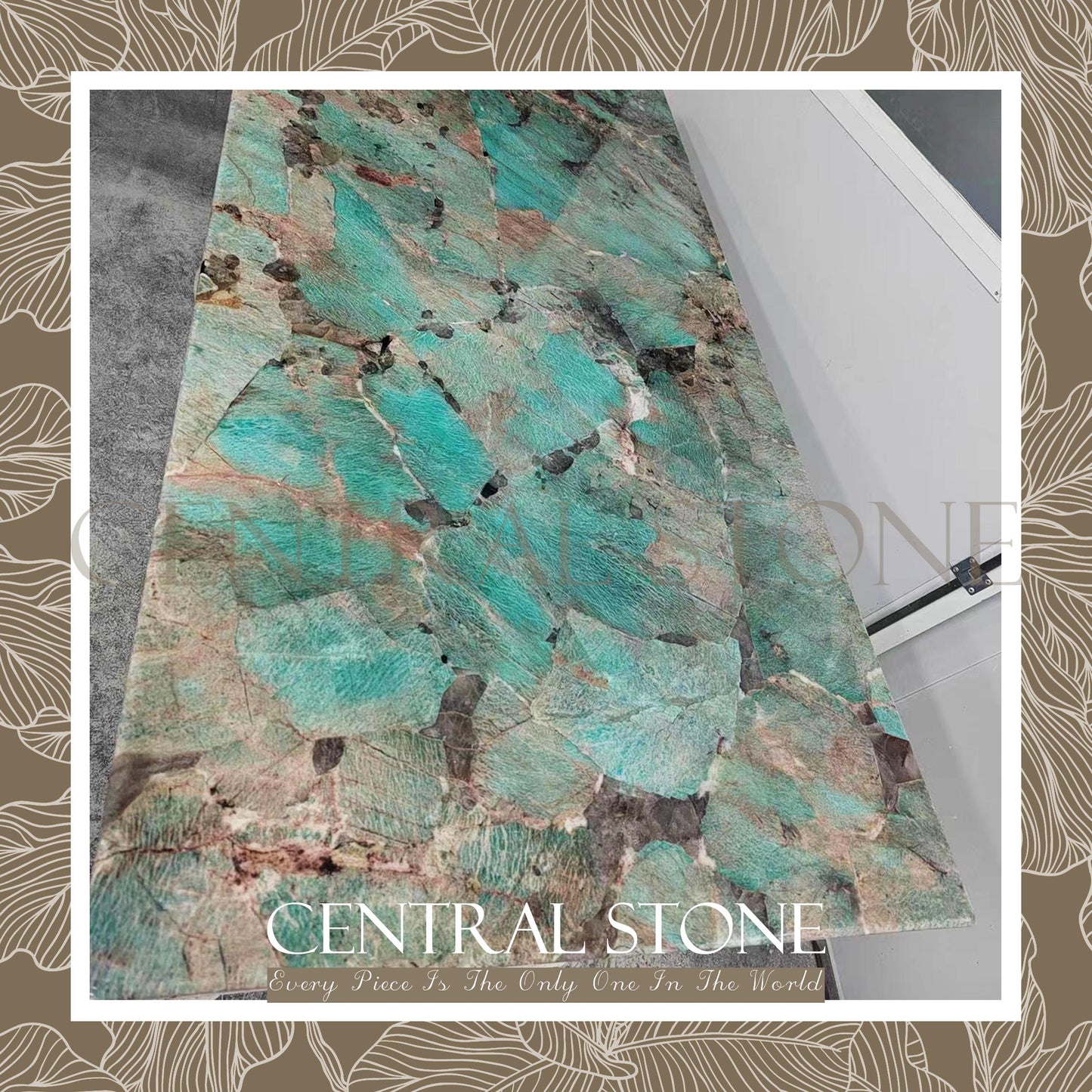 CENTRAL STONE Natural Marble From Brazil Customization For Dining Coffee Side Table Feature Wall Quartz Stone Real Marble Amazonite - Amazon Green