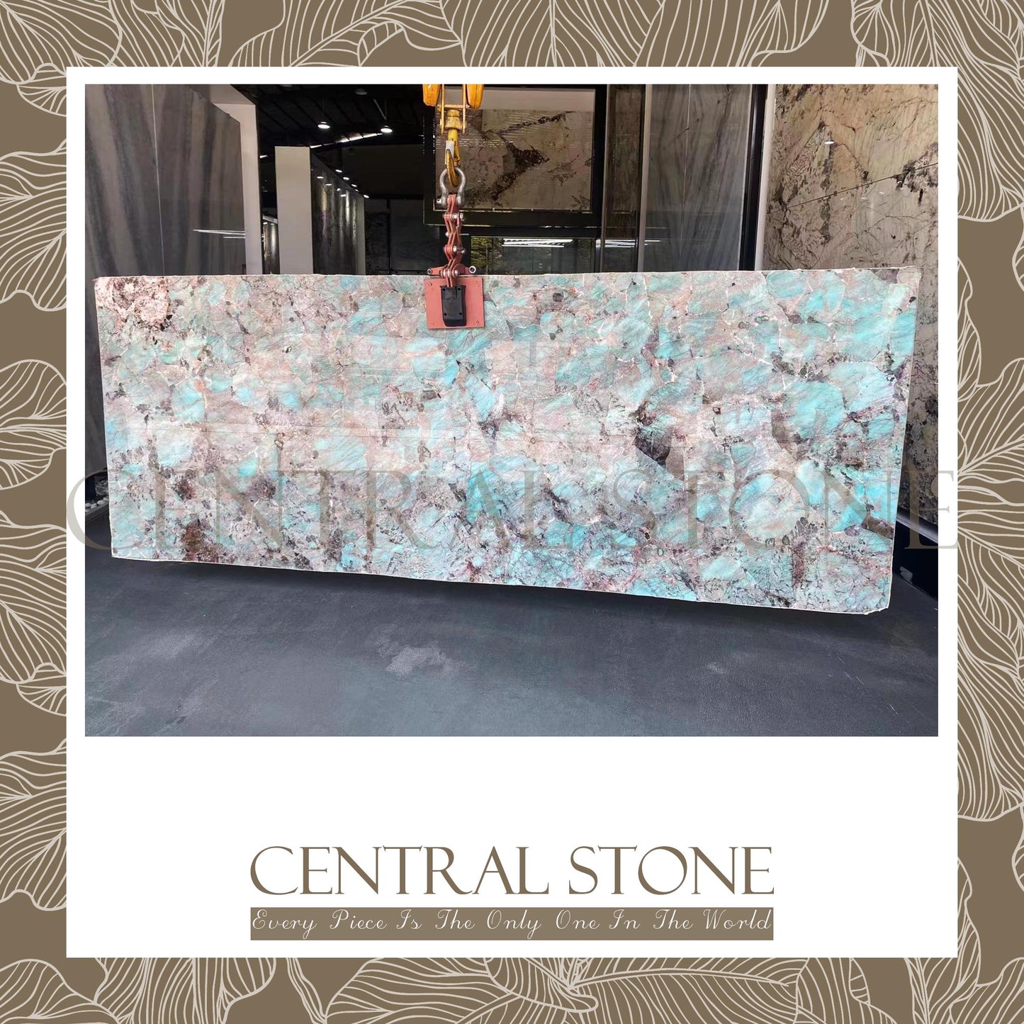 CENTRAL STONE Natural Marble From Brazil Customization For Dining Coffee Side Table Feature Wall Quartz Stone Real Marble Amazonite - Amazon Green