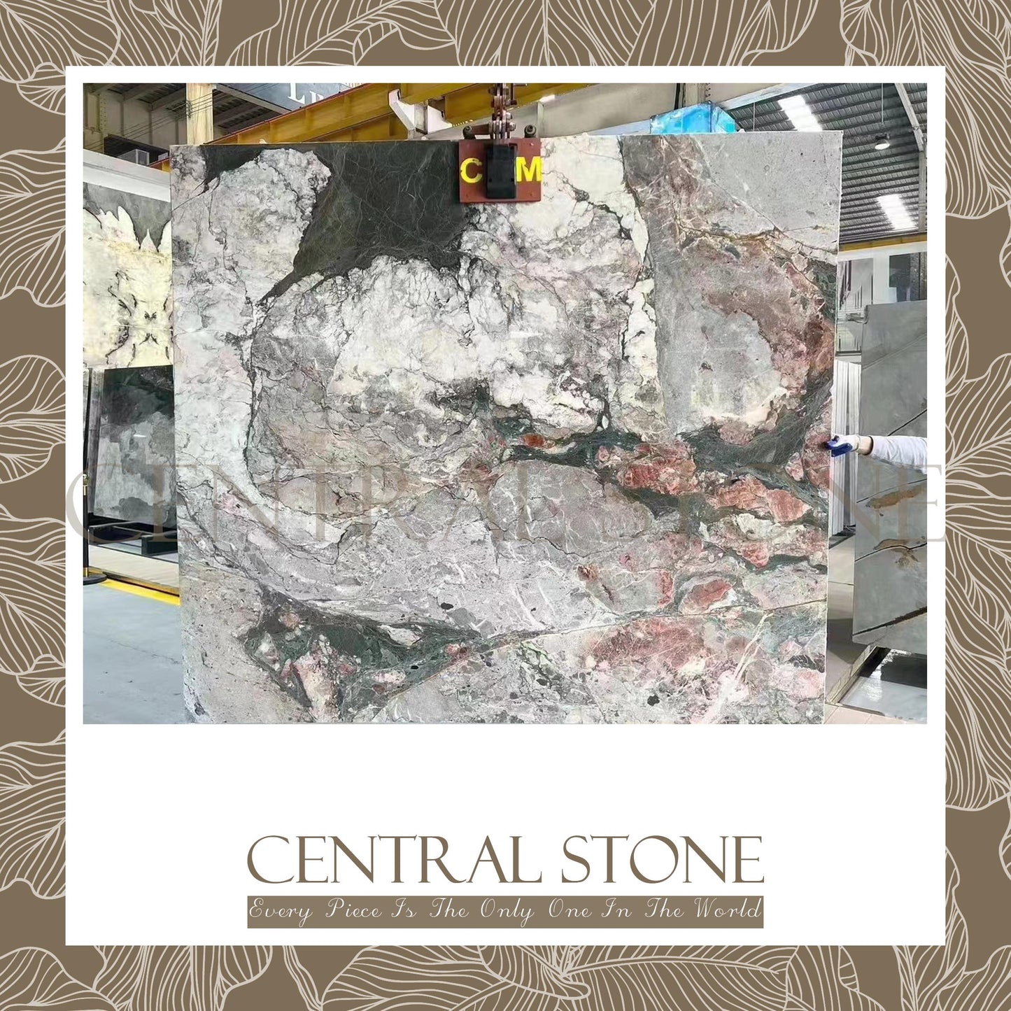 CENTRAL STONE Natural Marble From Brazil Customization For Dining Coffee Side Table Feature Wall Real Marble - Four Seasons Pink