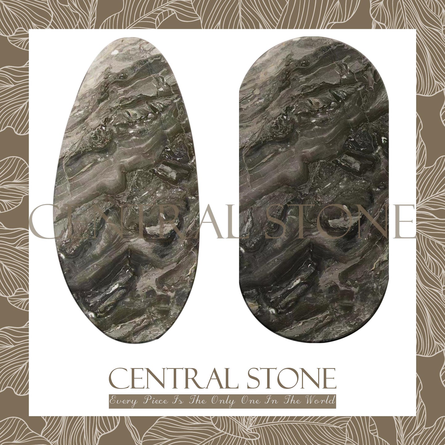 CENTRAL STONE Natural Marble From Italy Customization For Dining Coffee Side Table Feature Wall Real Marble - Venice Brown