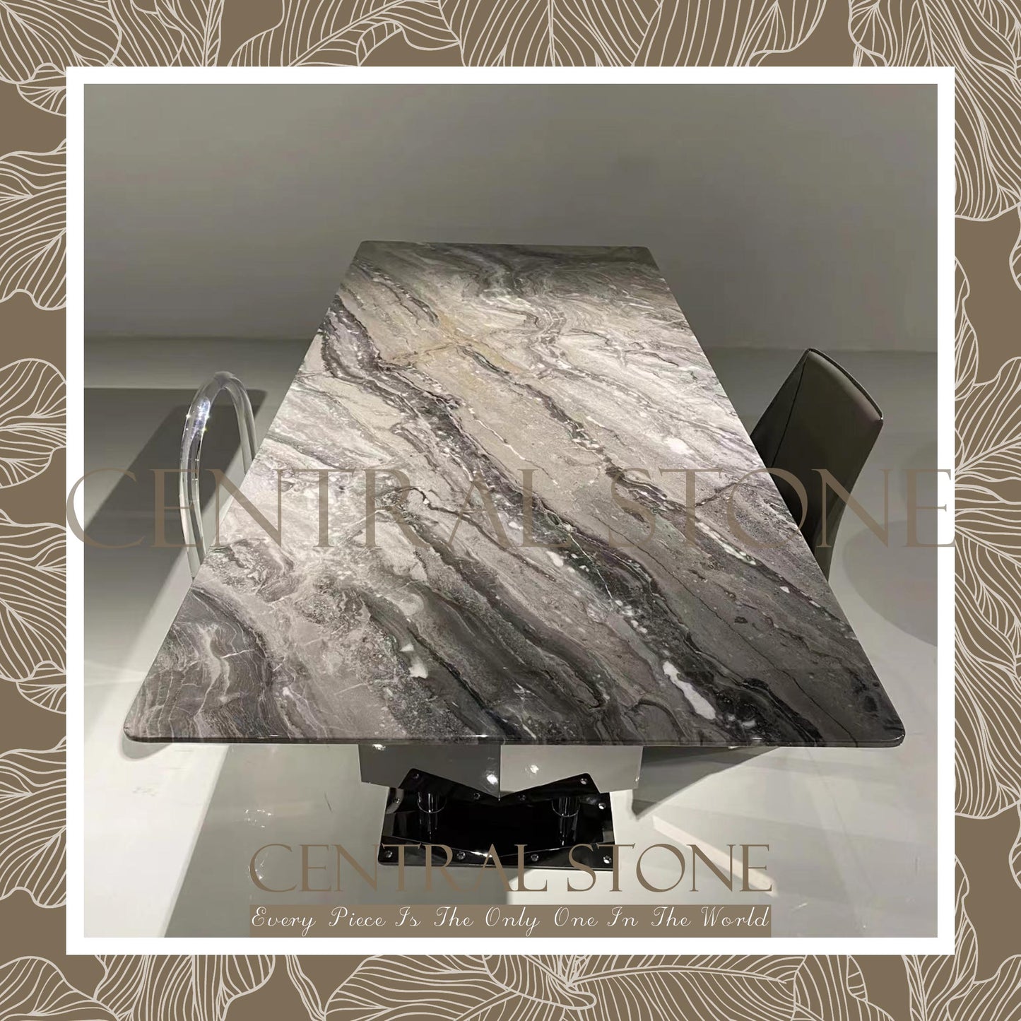 CENTRAL STONE Natural Marble From Italy Customization For Dining Coffee Side Table Feature Wall Real Marble - Venice Brown