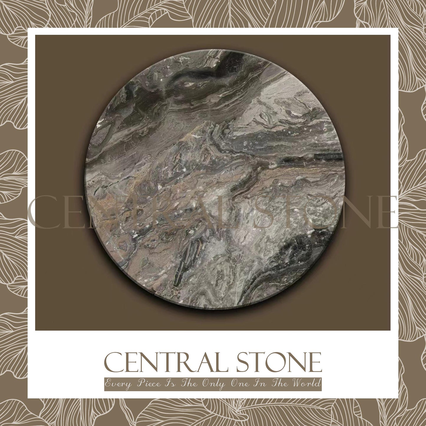 CENTRAL STONE Natural Marble From Italy Customization For Dining Coffee Side Table Feature Wall Real Marble - Venice Brown