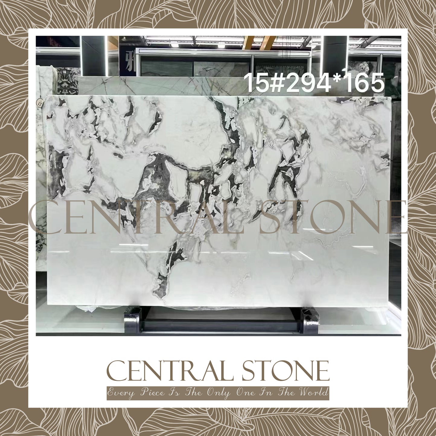 CENTRAL STONE Natural Marble From Italy Customization For Dining Coffee Side Table Feature Wall Real Marble - Oyster White