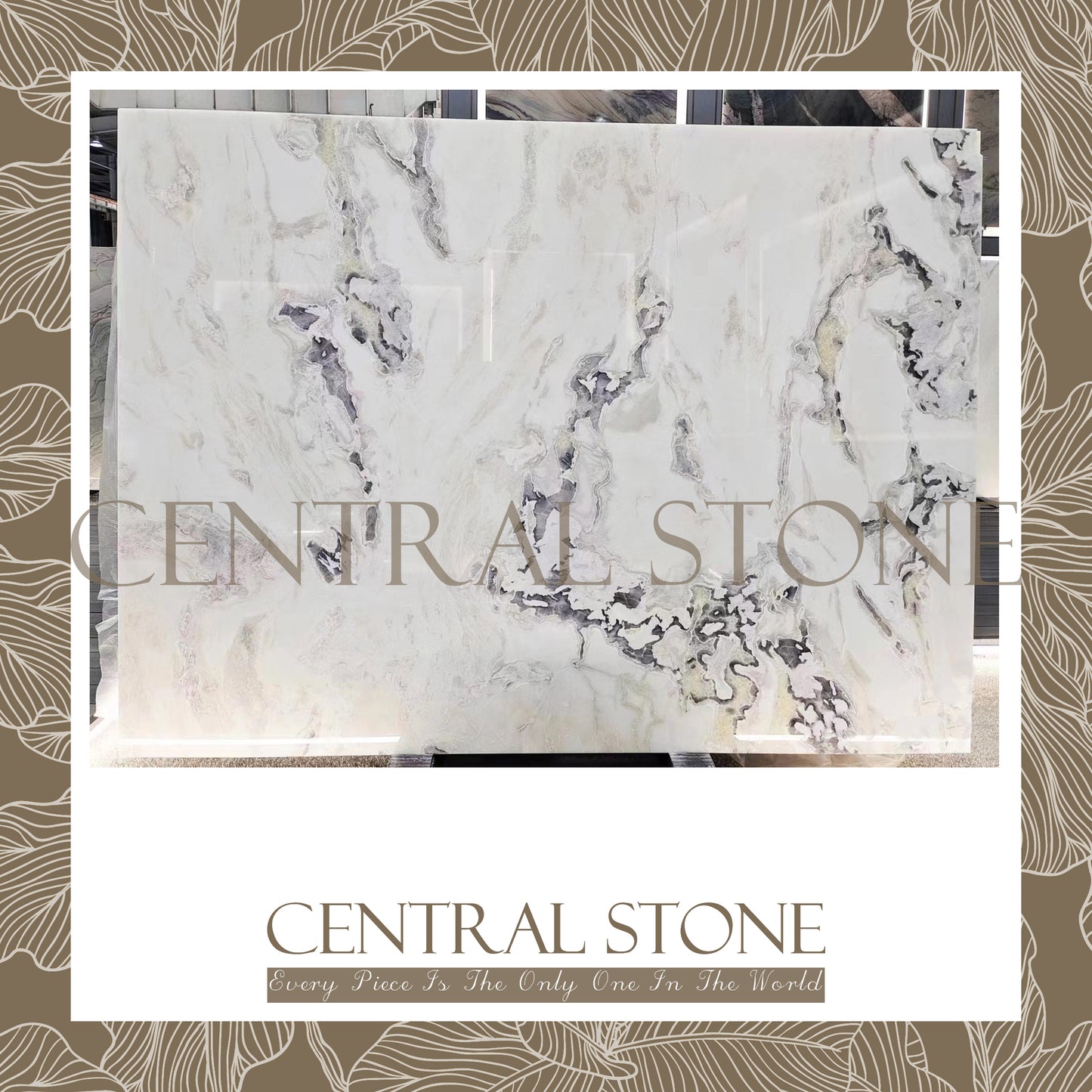 CENTRAL STONE Natural Marble From Italy Customization For Dining Coffee Side Table Feature Wall Real Marble - Oyster White