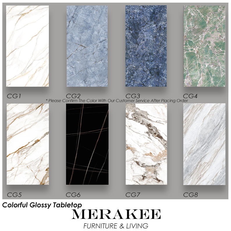 MERAKEE Extendable Customized Marble Like Sintered Stone Aluminum Alloy Stand Dining Table Dining Room Furniture F80