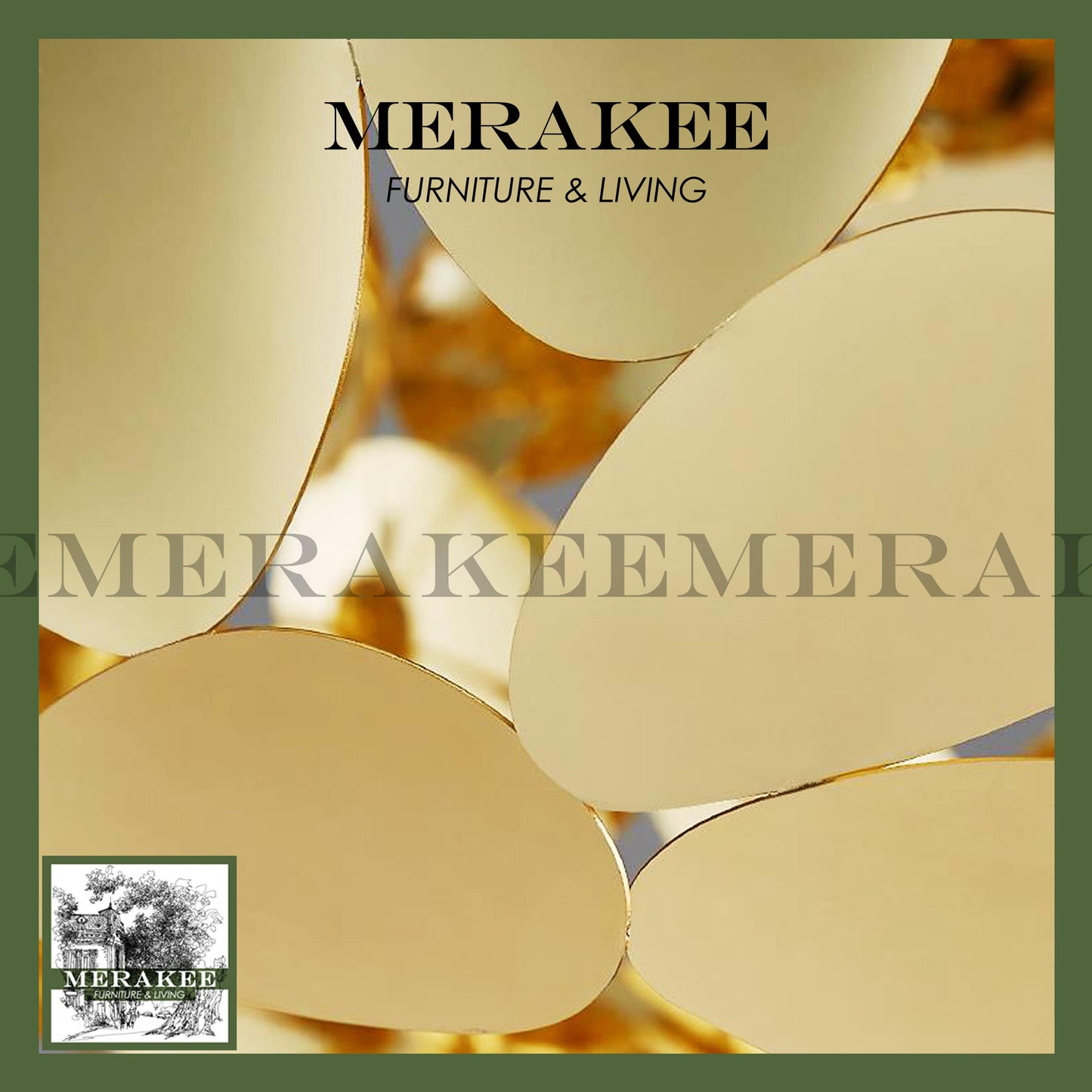 MERAKEE Pendant Light Ceiling Hanging Gold Black Modern Living Room Bedroom Dining Room Light MT-MD18