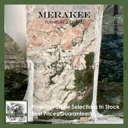 FINAL SALE! 1.8m Natural Marble "In Stock With Most Selections In Singapore" Customization For Dining Coffee Side Table Feature Wall Granite Stone Real Marble - Four Season Pink