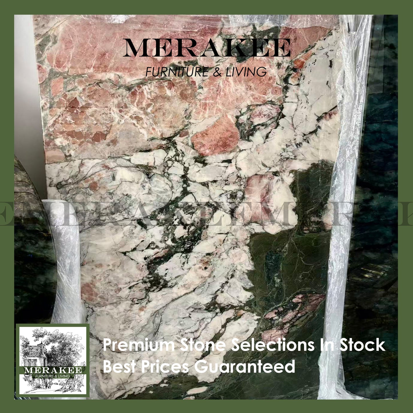 FINAL SALE! 1.8m Natural Marble "In Stock With Most Selections In Singapore" Customization For Dining Coffee Side Table Feature Wall Granite Stone Real Marble - Four Season Pink