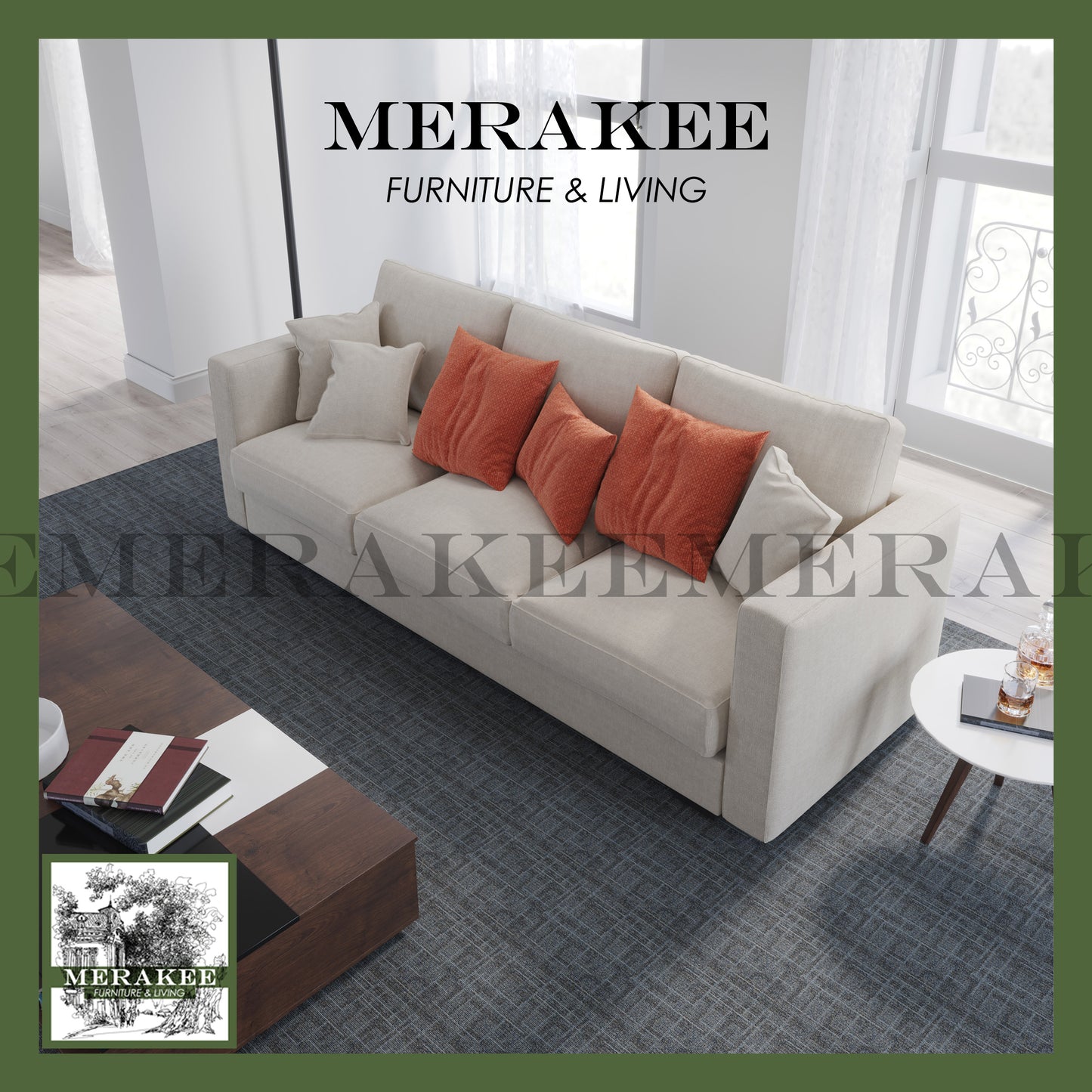 MERAKEE 1/2/3 Seater Sofa Solid Wood Color Solution Living Room Furniture JC561