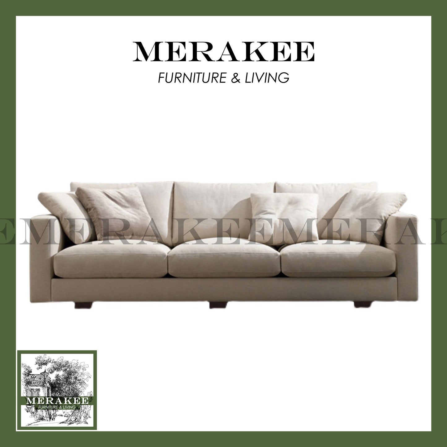 MERAKEE 1/2/3 Seater Sofa Solid Wood Color Solution Living Room Furniture JC561