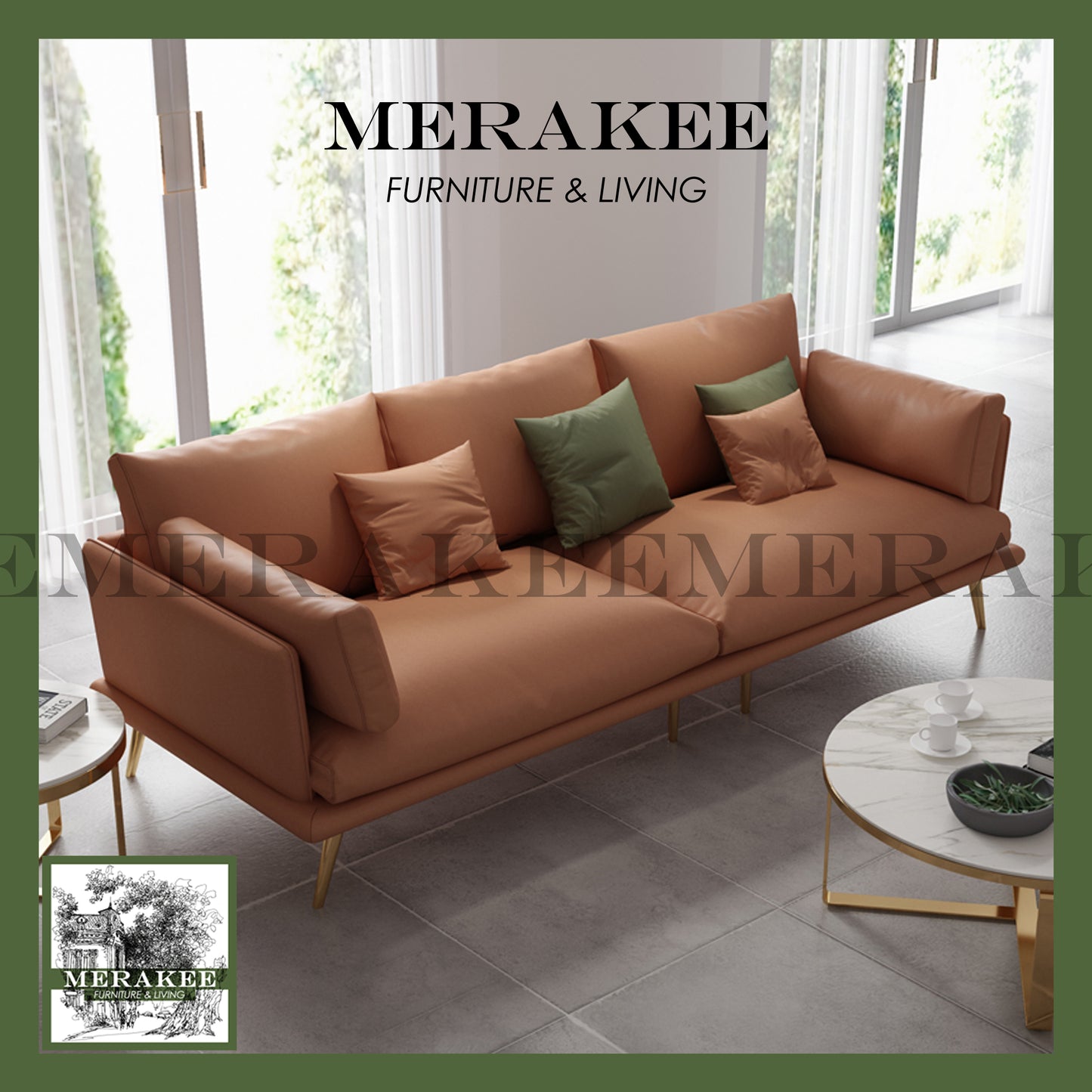 MERAKEE 1/2/3/4 Seater Fabric Sofa Solid Wood Color Solution Living Room Furniture JC903