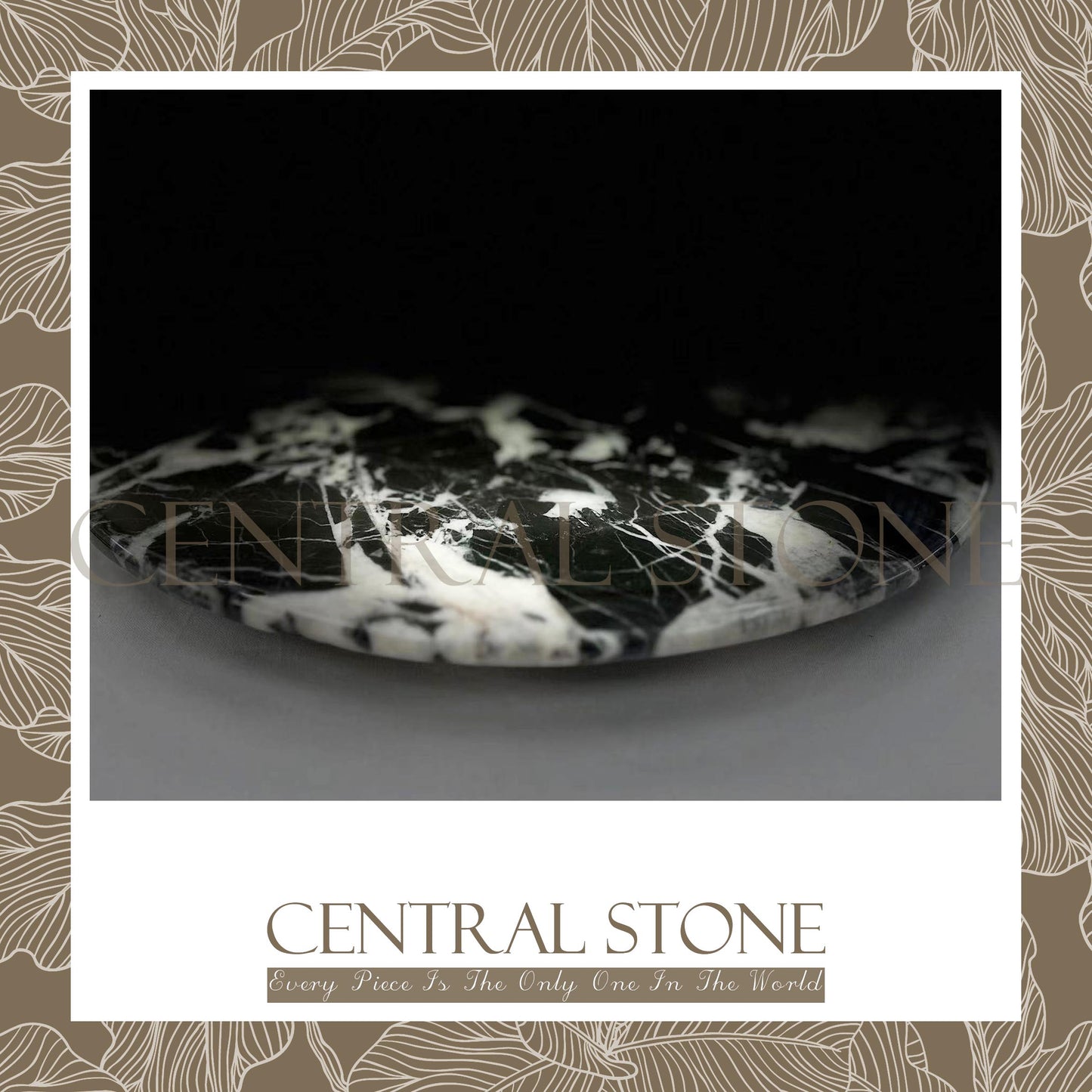 CENTRAL STONE French Natural Marble Coffee Side Table From Dia45cm -Napoleon Black