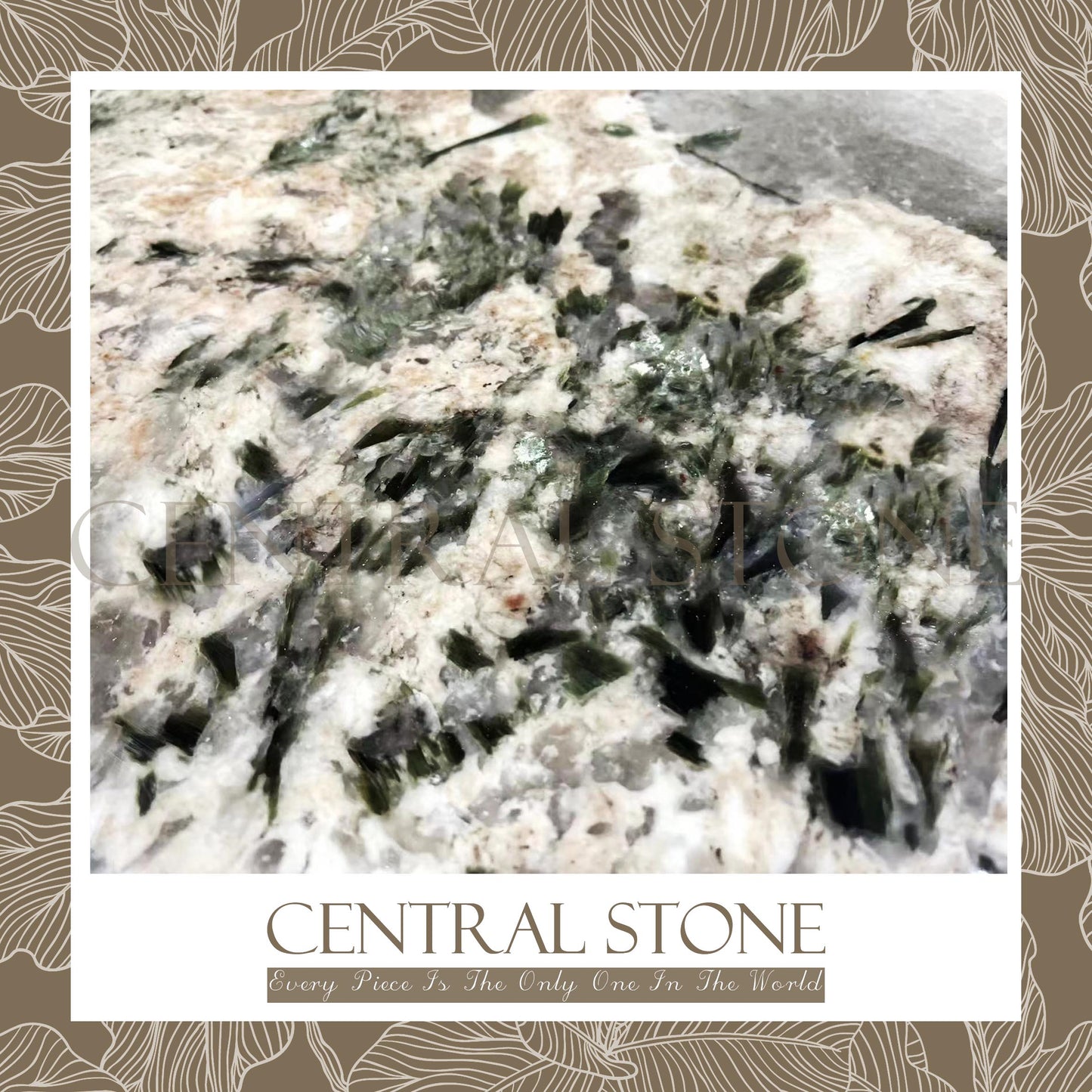 CENTRAL STONE Brazilian Natural Marble Quartz Coffee Side Table Dia45cm -Pandora Green Diamond