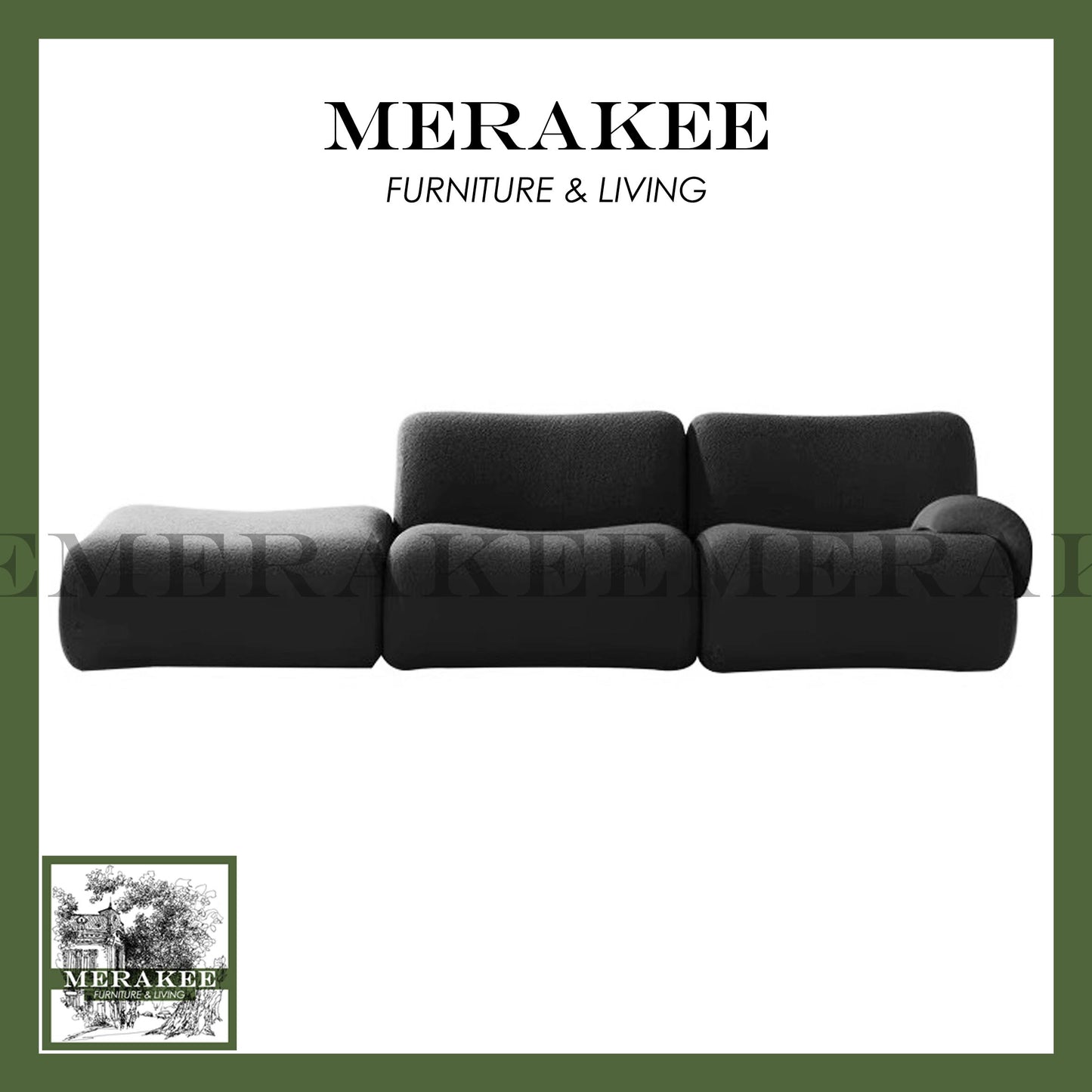 MERAKEE Compressed Modular/Sectional Sofa Firm Seat 5 Years Warranty High Flexibility T017