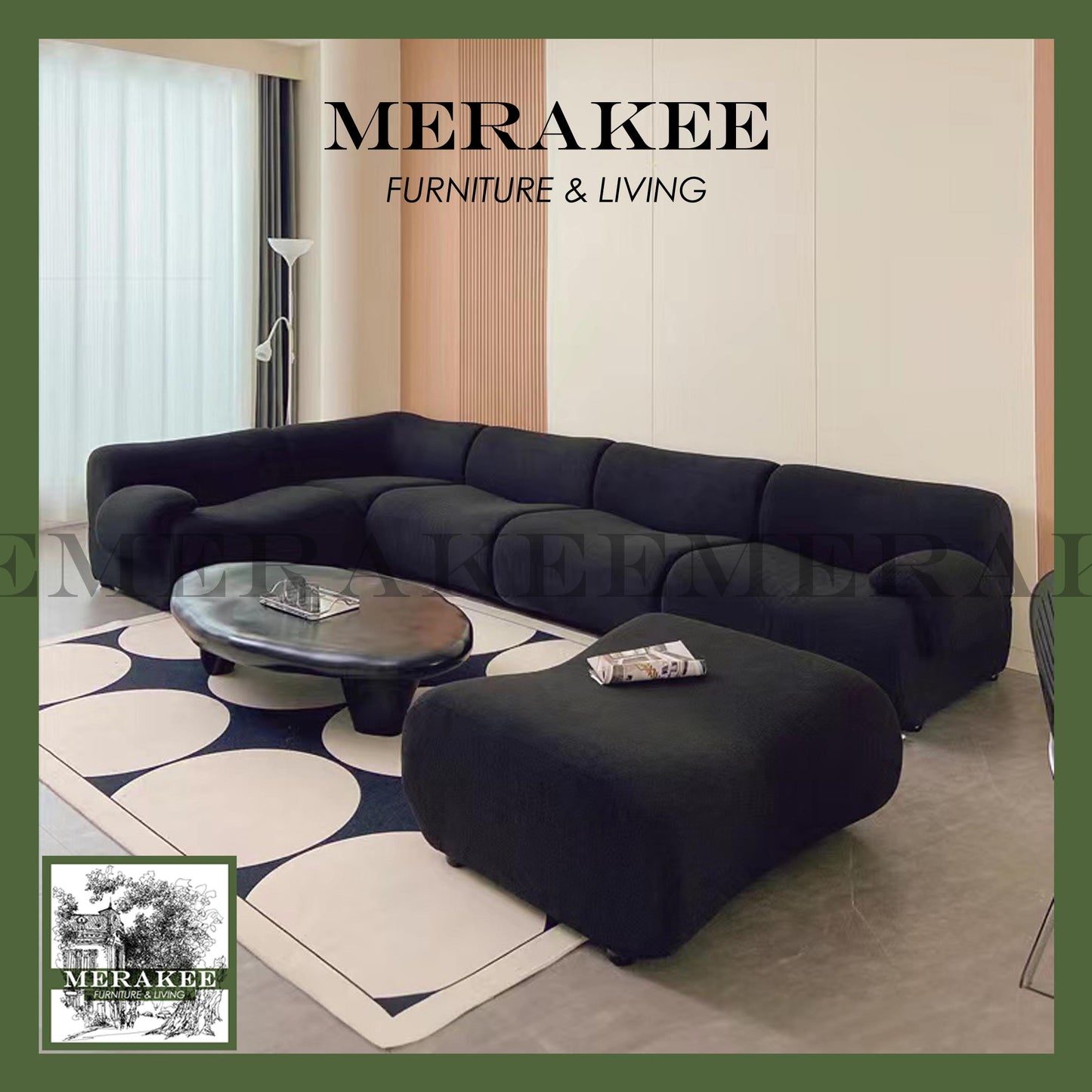 MERAKEE Compressed Modular/Sectional Sofa Firm Seat 5 Years Warranty High Flexibility T017