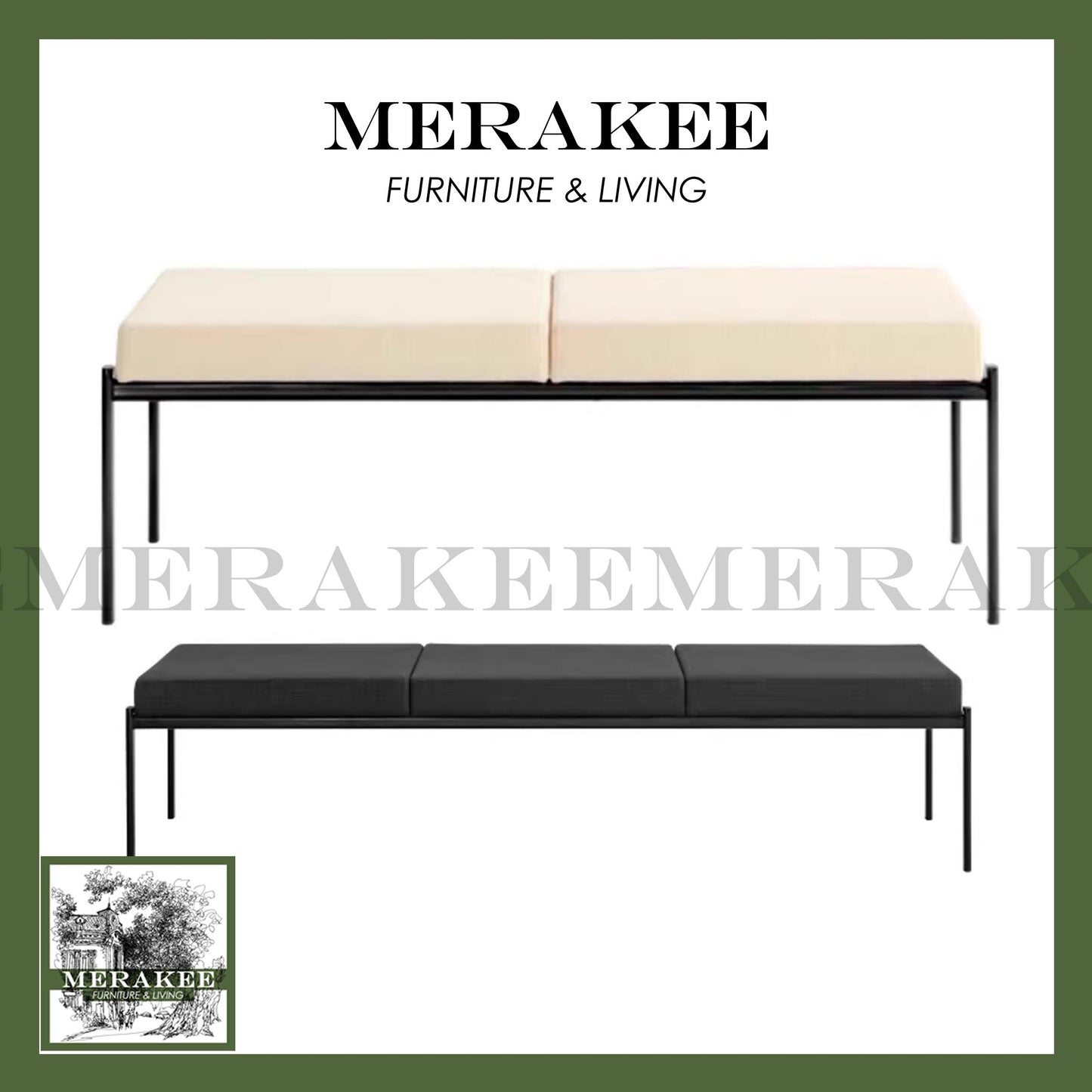 MERAKEE Dining Bench Changing Shoes Bench B46