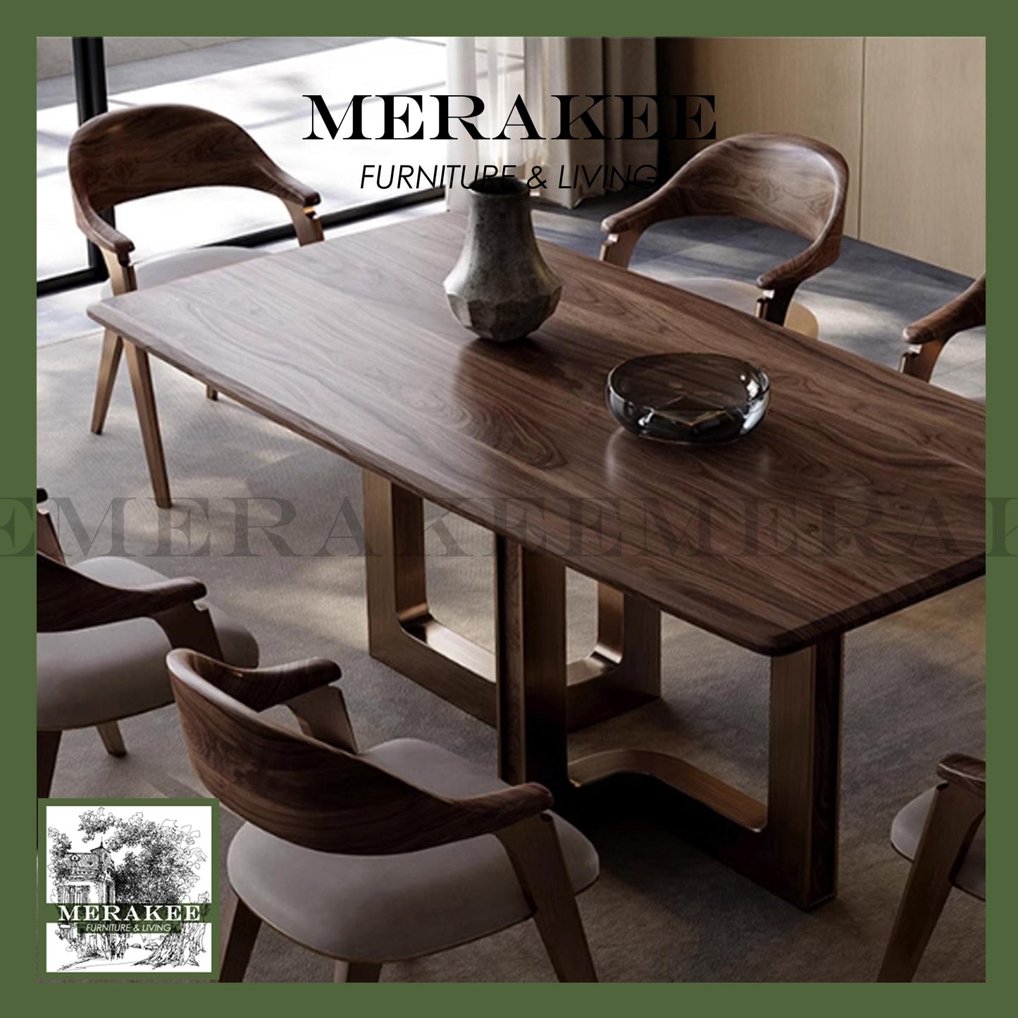 MERAKEE Sintered Stone Dining Table Customization Color Tabletop Stainless Steel Gold/Black/Bronze Stand Dining Room Furniture PV1047