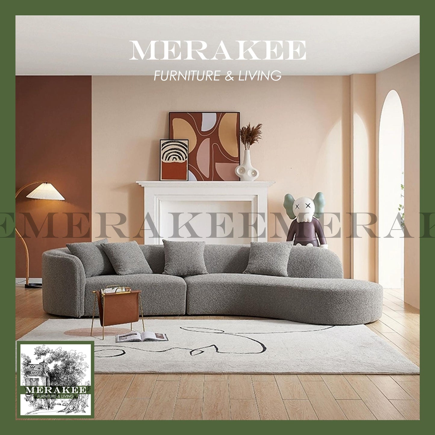 MERAKEE Fabric 1/2/3/4 Seater Sofa Solid Wood Frame Color Solution Technology Fabric Teddy Plush Living Room Furniture XC81