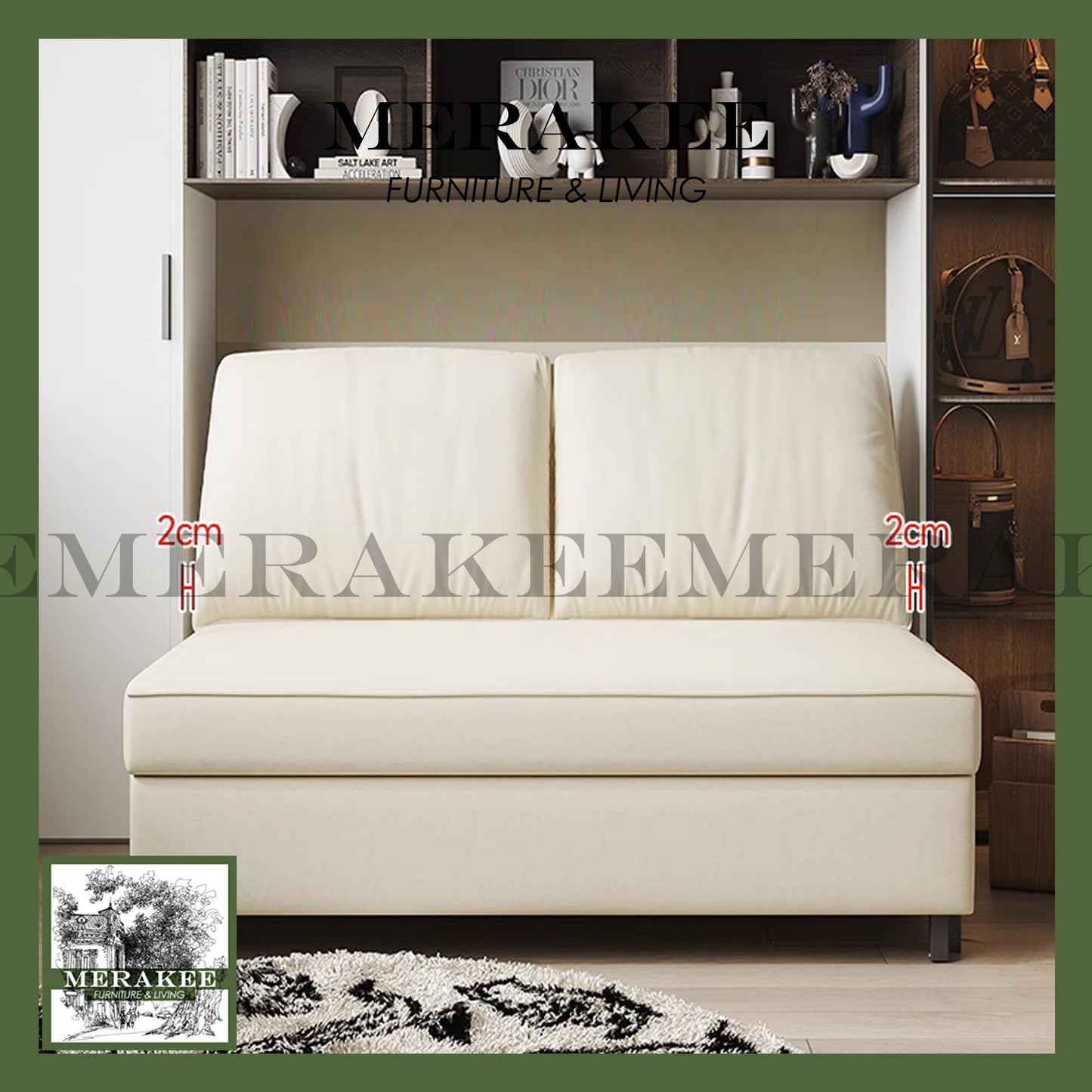 MERAKEE Multi Purpose Sofa Bed Color Solution Living Room Bedroom Furniture DL1055