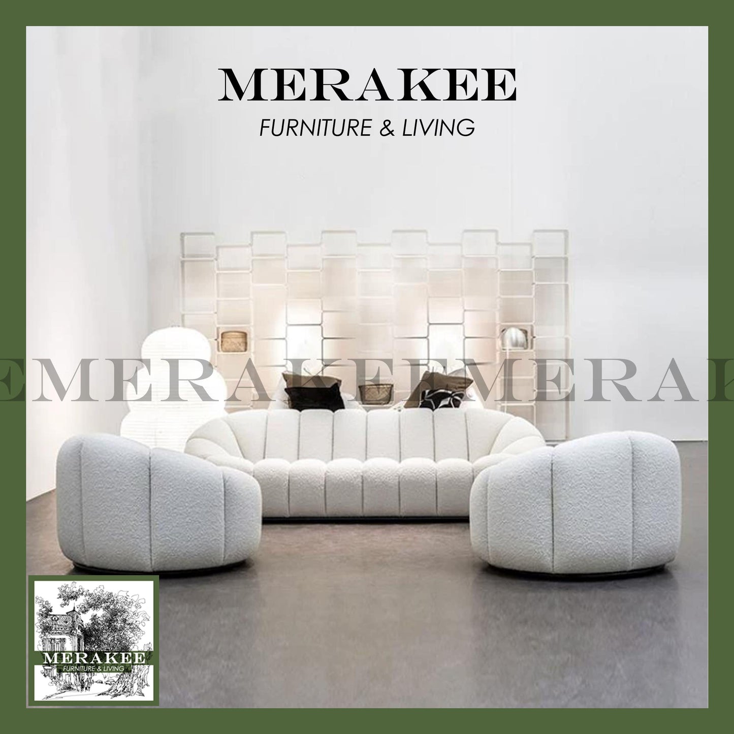 MERAKEE Fabric 1/2/3/4 Seater Sofa Solid Wood Frame Color Solution Technology Fabric Teddy Plush Living Room Furniture XC82