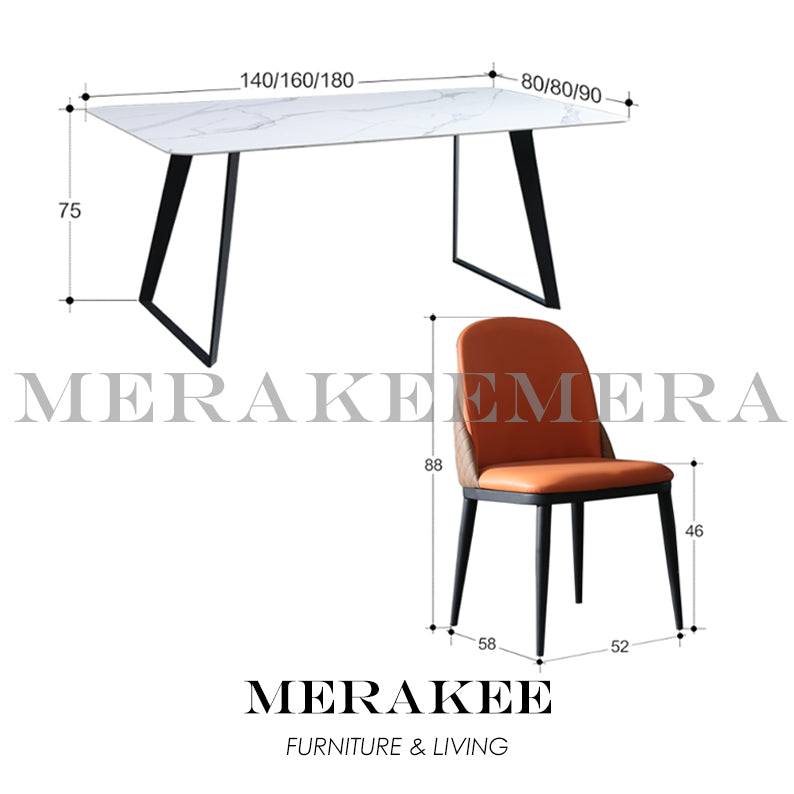 MERAKEE Customized Marble Like Sintered Stone Dining Table Dining Room Furniture F11