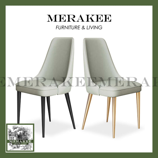 MERAKEE Dining Chair PU Leather Gold/Black Leg Dining Room Furniture JC26