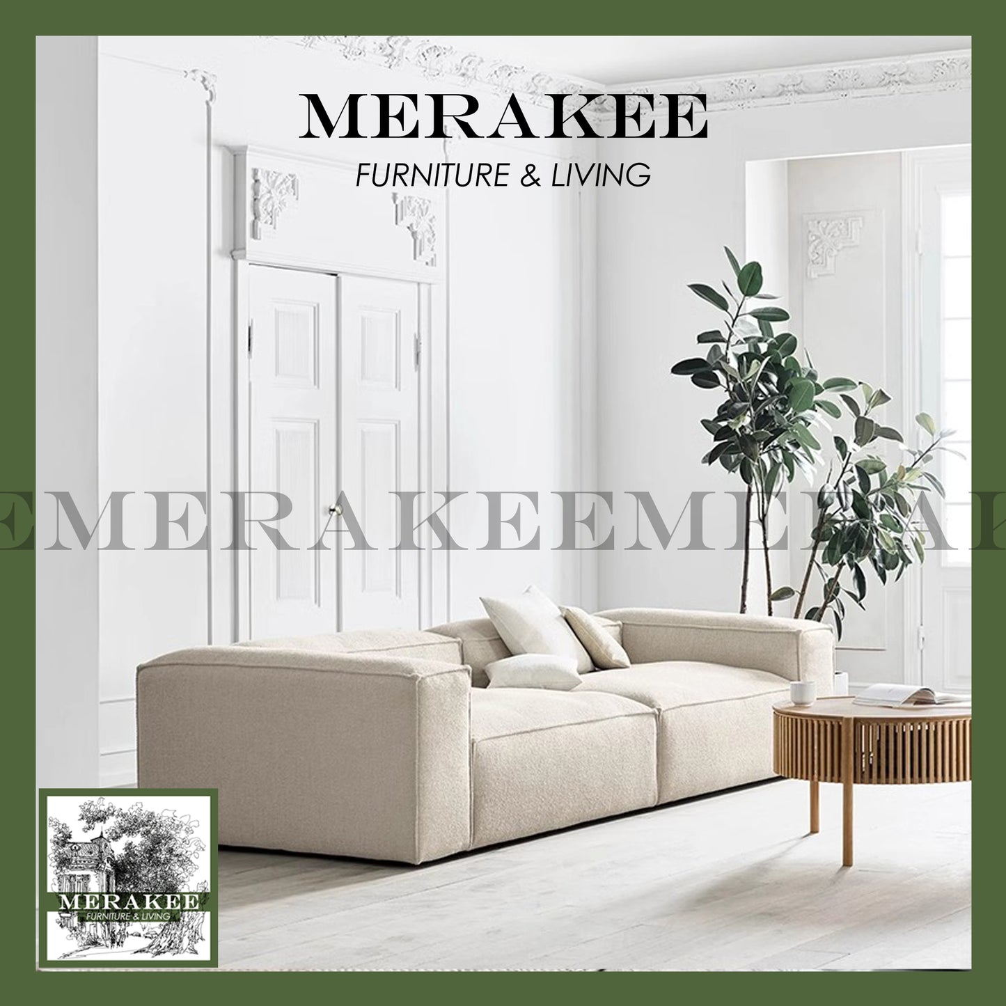 MERAKEE Compressed Sofa 3/4/4+ Seater Modular/Sectional Firm Seat High Flexibility C012