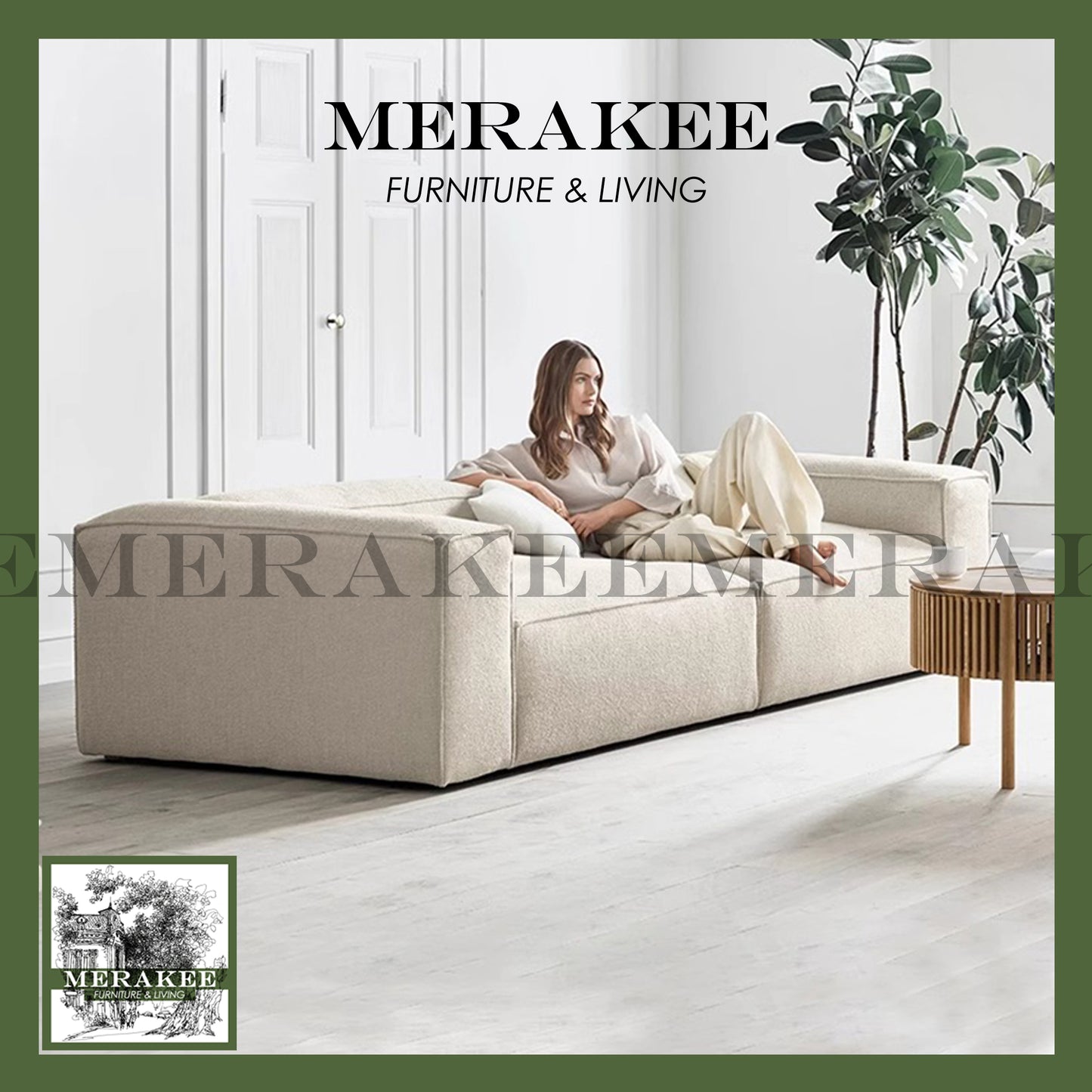 MERAKEE Compressed Sofa 3/4/4+ Seater Modular/Sectional Firm Seat High Flexibility C012