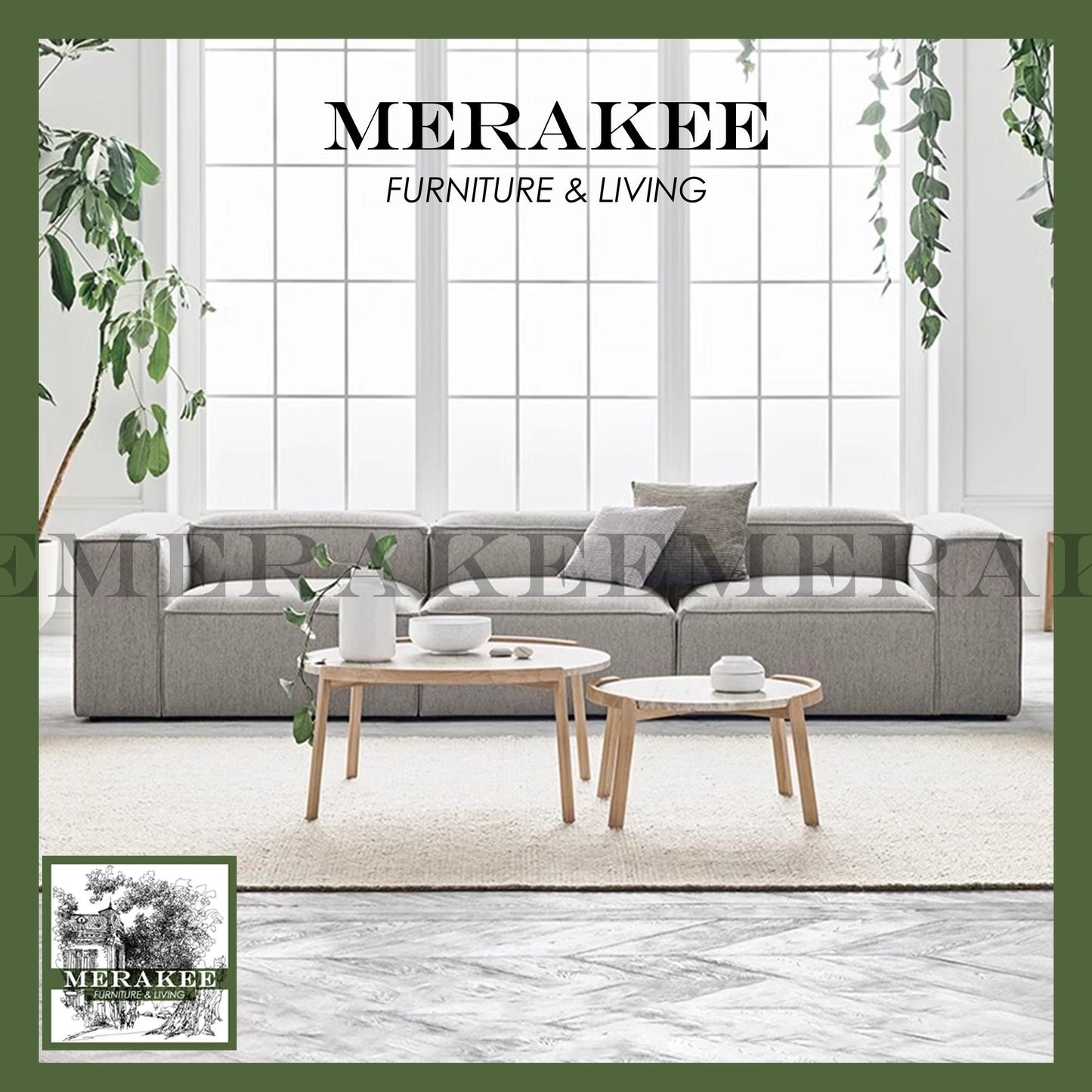 MERAKEE Compressed Sofa 3/4/4+ Seater Modular/Sectional Firm Seat High Flexibility C012