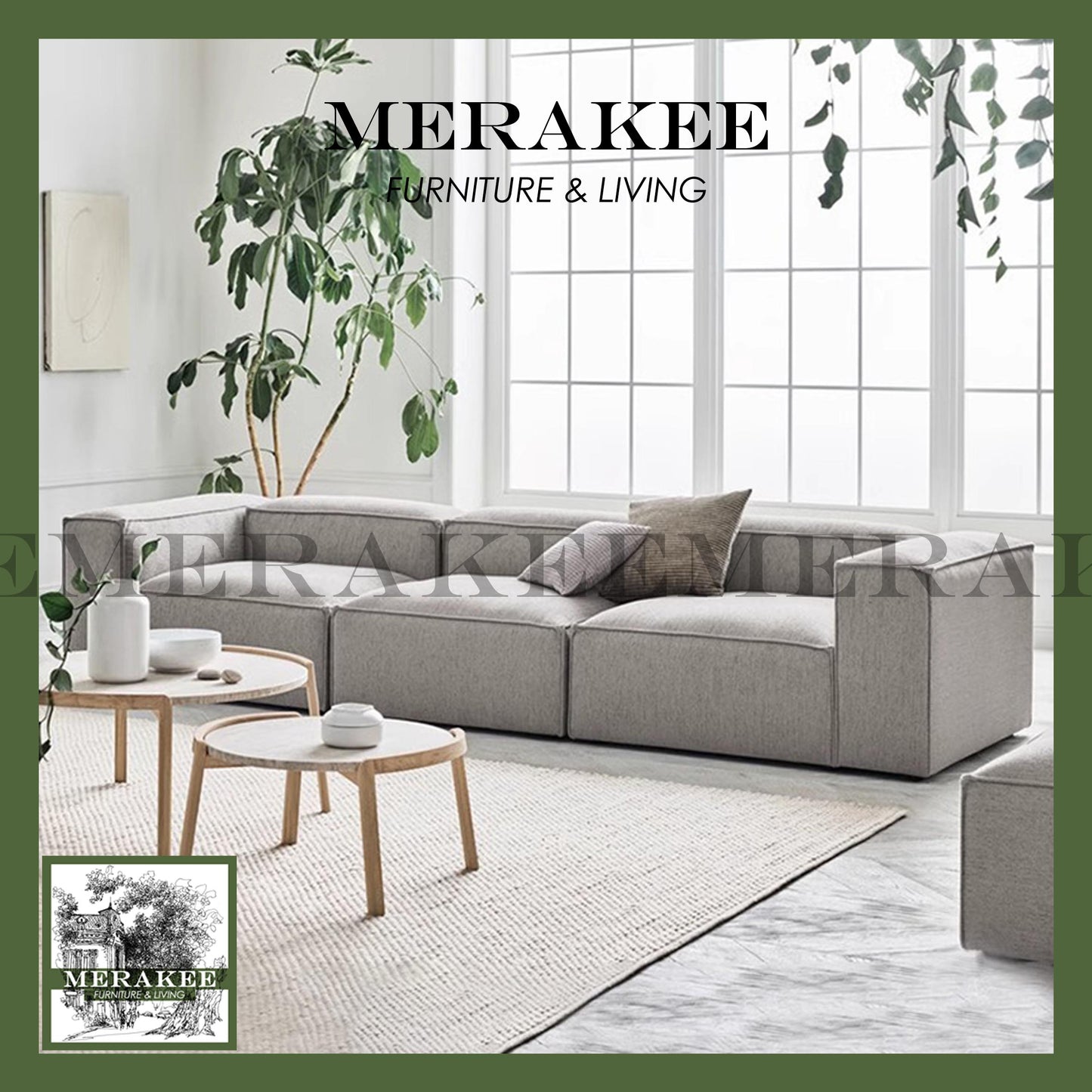 MERAKEE Compressed Sofa 3/4/4+ Seater Modular/Sectional Firm Seat High Flexibility C012