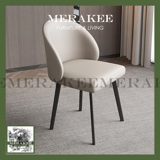 MERAKEE Dining Chair PU Leather/Fabric Solid Wood Frame Dining Room Furniture JC34