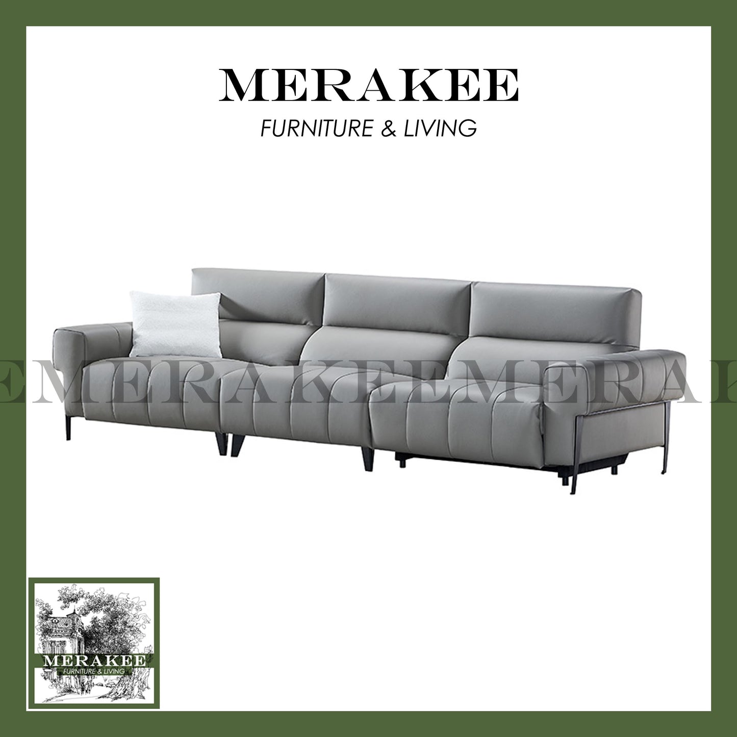 MERAKEE Full-Grain Genuine Leather Electric Recliner sofa 2/3 Seater Color Solution Living Room Furniture XC6601