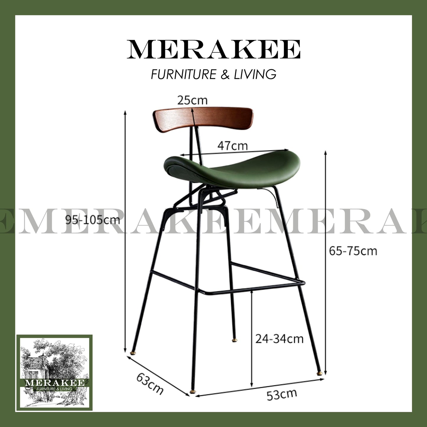 MERAKEE Bar Stool Chair BC03