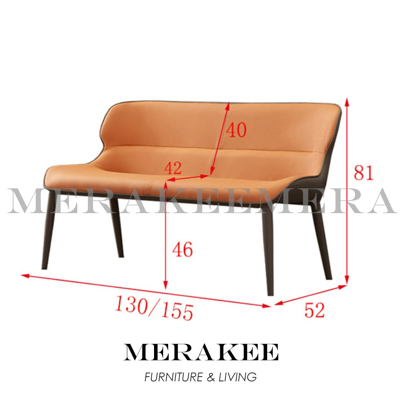 MERAKEE Dining Bench with Backrest Pu Leather Dining Room Furniture B20