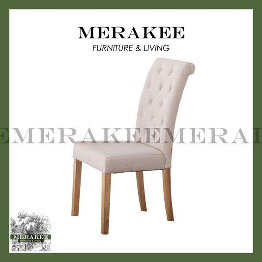 MERAKEE Dining Chair Fabric Solid Wood Leg Dining Room Furniture T010