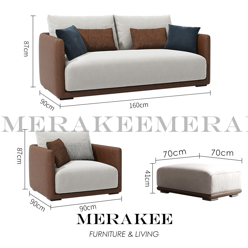 MERAKEE Fabric 1/2/3/4 Seater Sofa Solid Wood Color Solution Living Room Furniture 9099