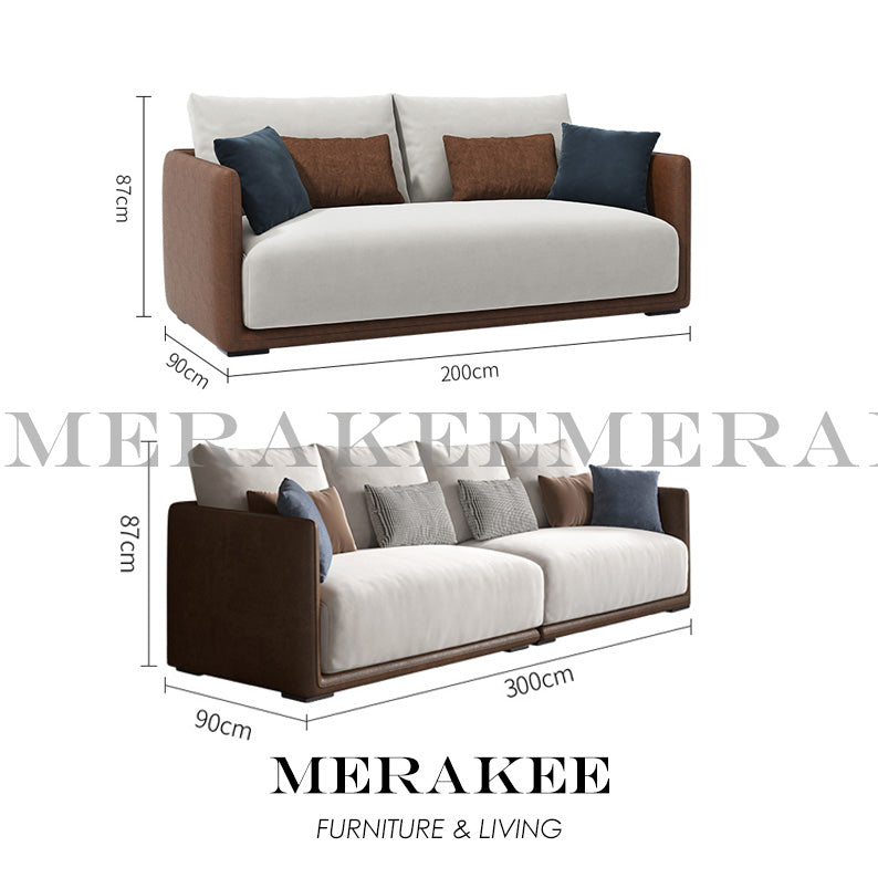 MERAKEE Fabric 1/2/3/4 Seater Sofa Solid Wood Color Solution Living Room Furniture 9099