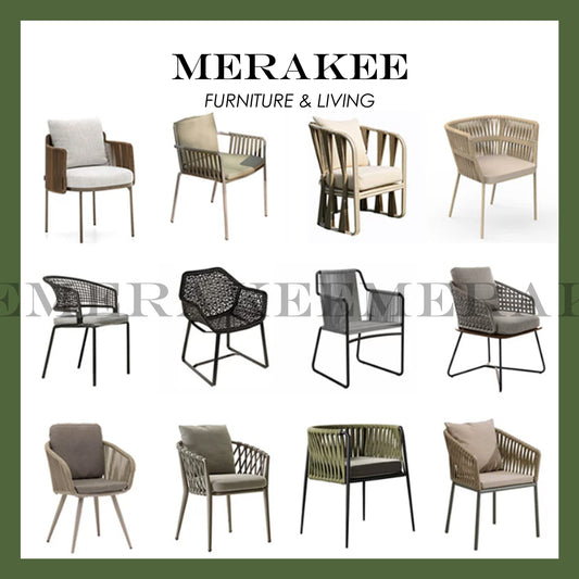 MERAKEE Outdoor Chair For Balcony Rooftop Yard Water Sun Proof Aluminium Alloy Stain Resistant M-X