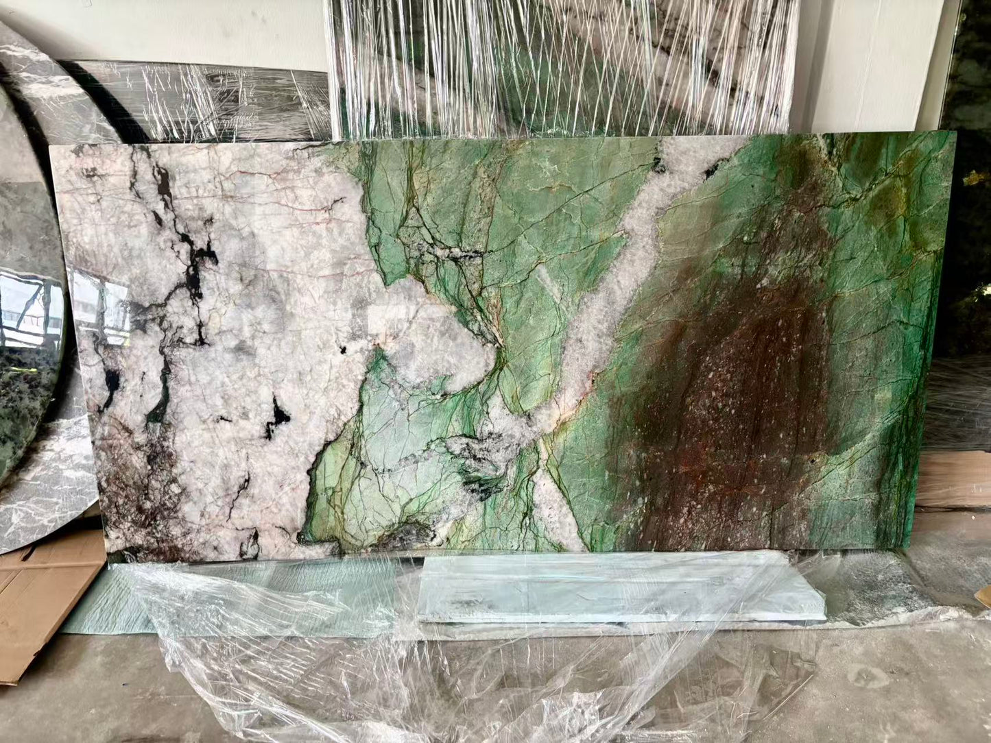 FINAL SALE! Natural Brazilian Natural Marble "In Stock With Most Selections In Singapore" From Brazil Customization For Dining Coffee Side Table Feature Wall Granite Stone Real Marble - Patagonia Green