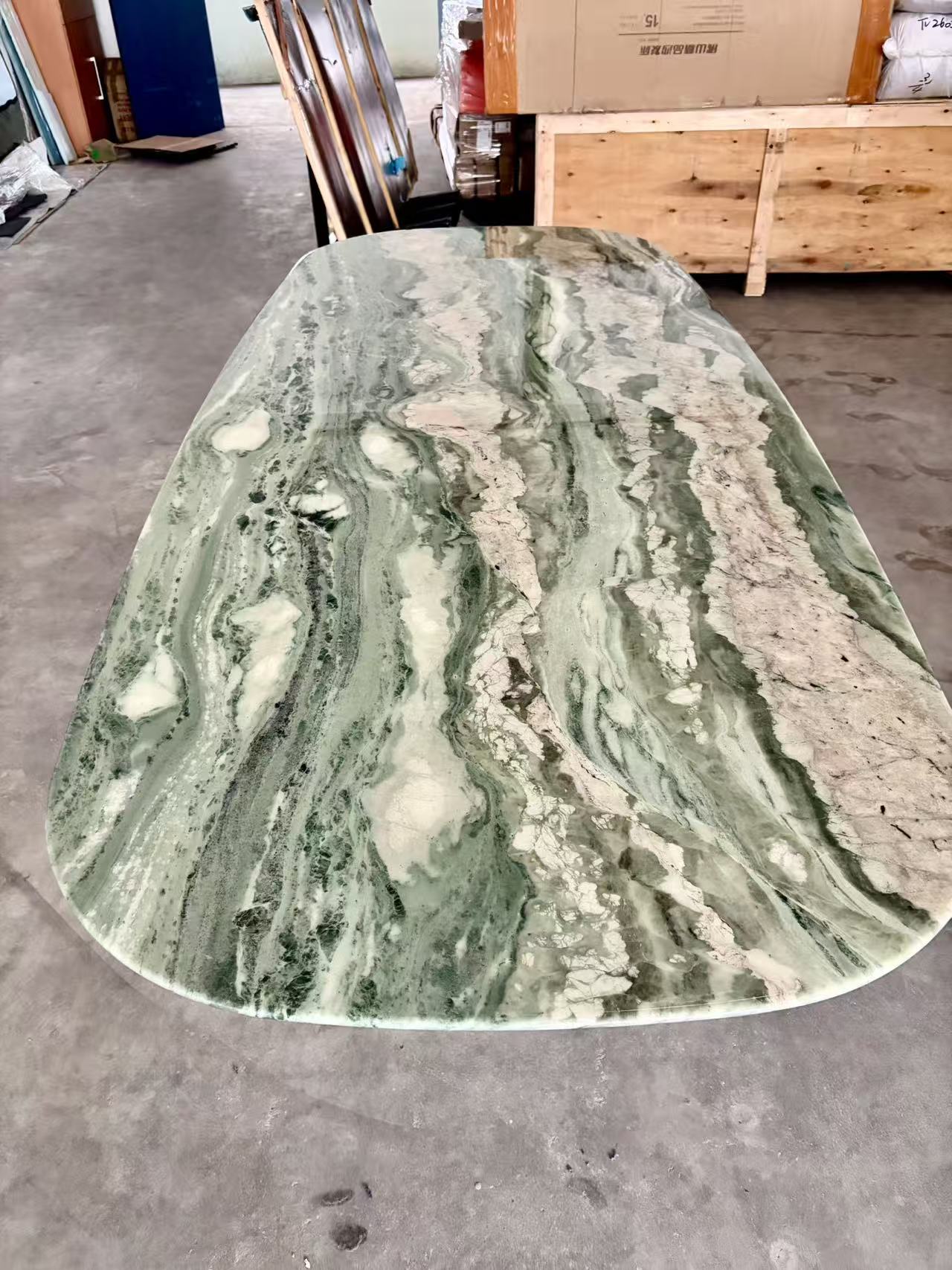 FINAL SALE! 1.8m Natural Marble "In Stock With Most Selections In Singapore" Customization For Dining Coffee Side Table Feature Wall Granite Stone Real Marble - Four Seasons Green