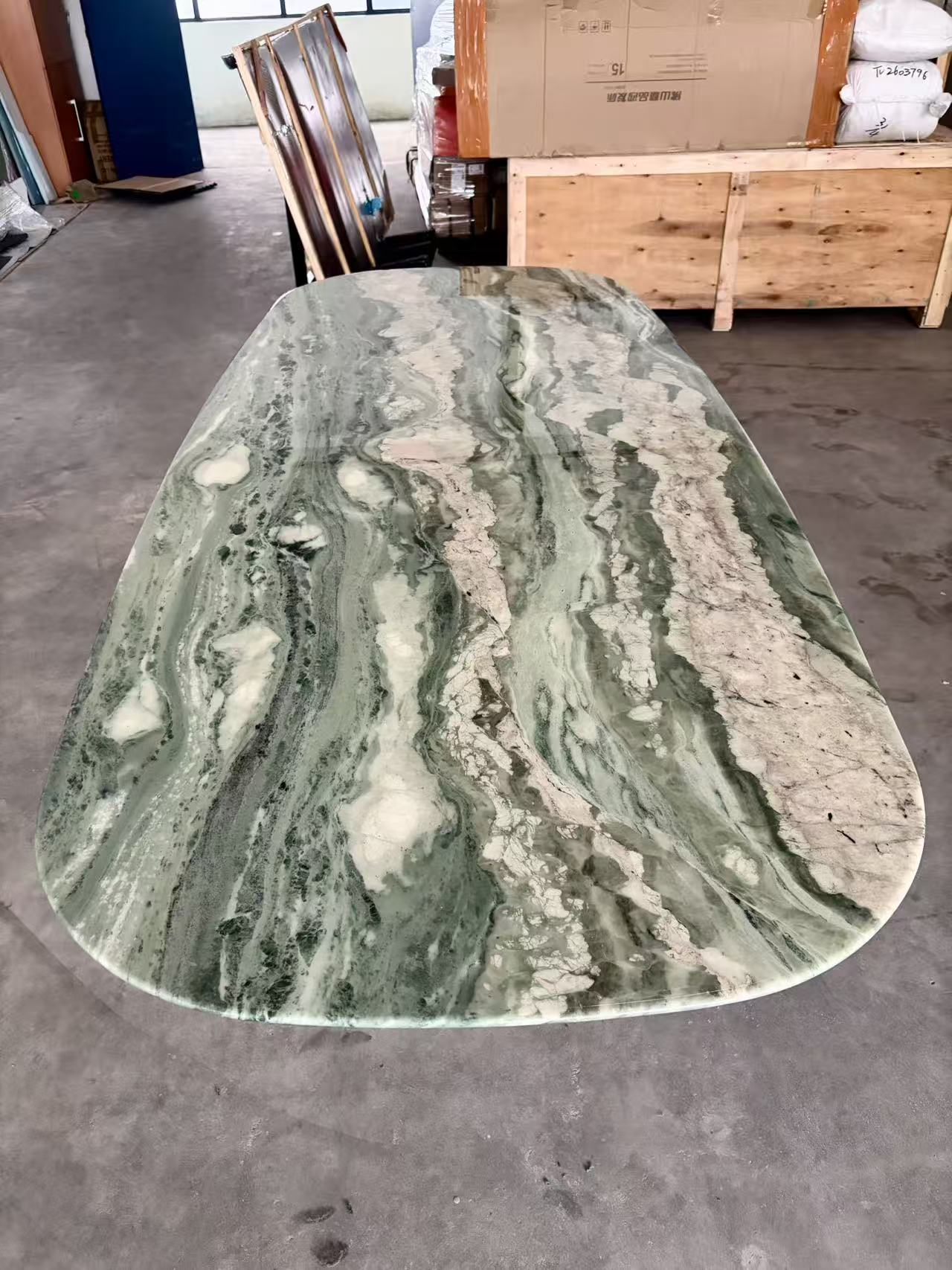 FINAL SALE! 1.8m Natural Marble "In Stock With Most Selections In Singapore" Customization For Dining Coffee Side Table Feature Wall Granite Stone Real Marble - Four Seasons Green