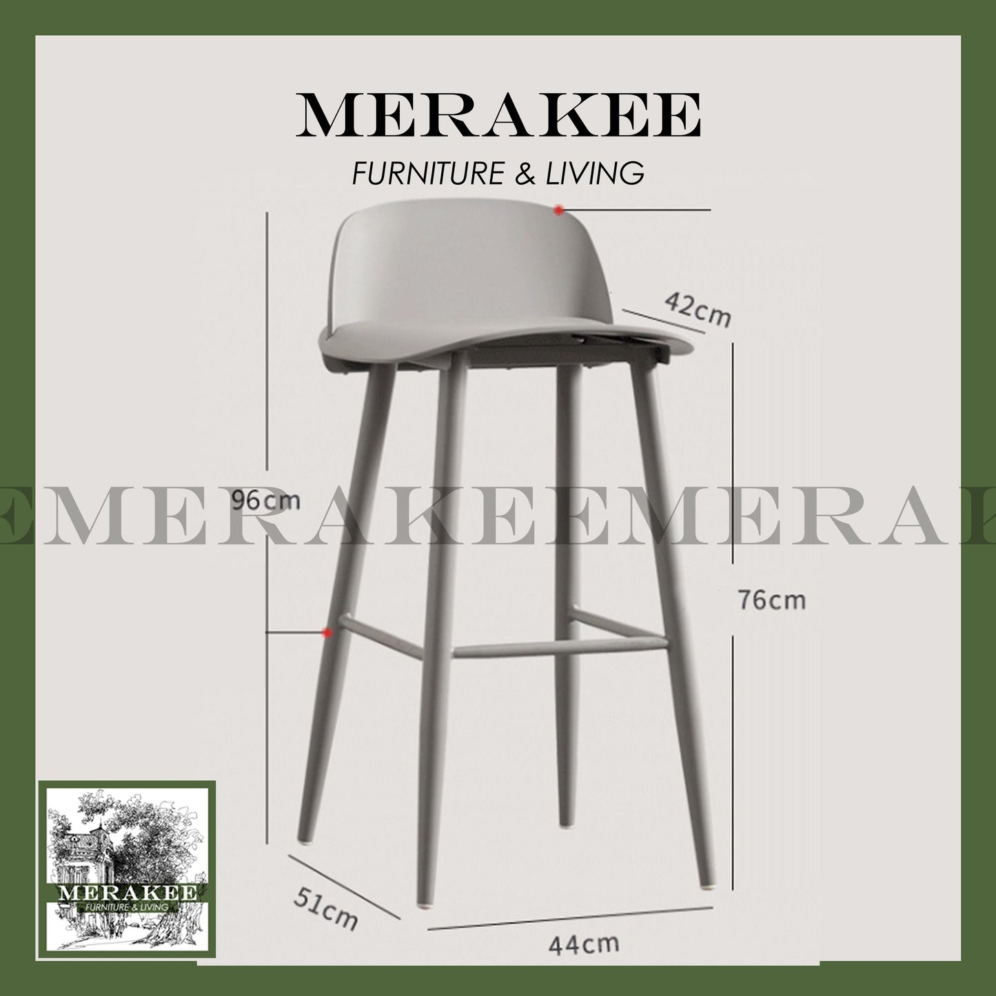 MERAKEE Bar Stool Chair BC03