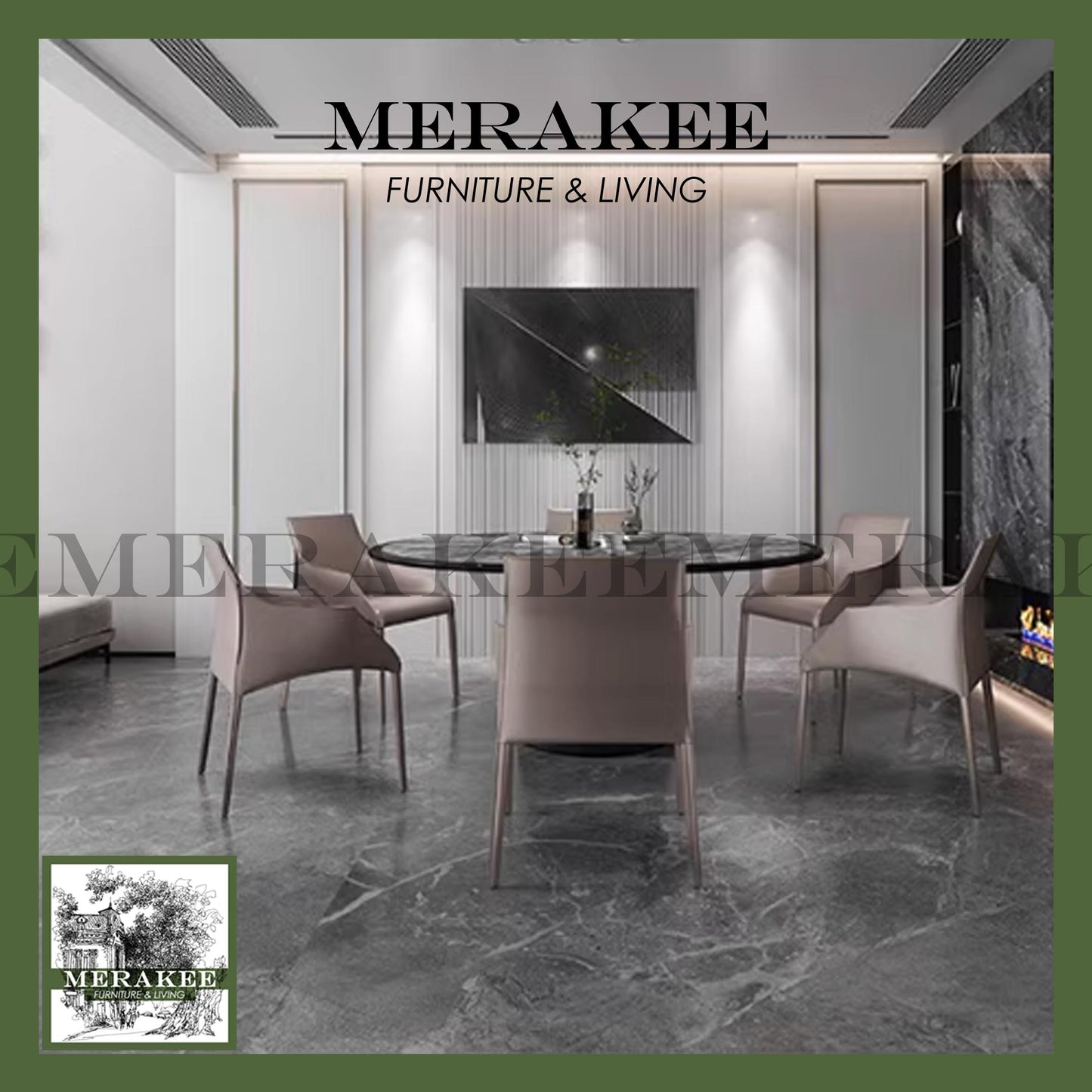 MERAKEE Dining Chair Saddle Leather Dining Room Furniture XY988